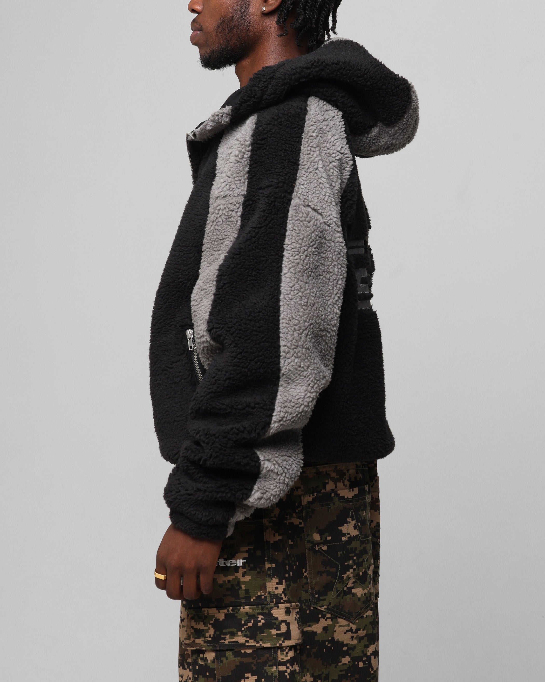 Loiter Speedway Fleece Jacket Black/Grey