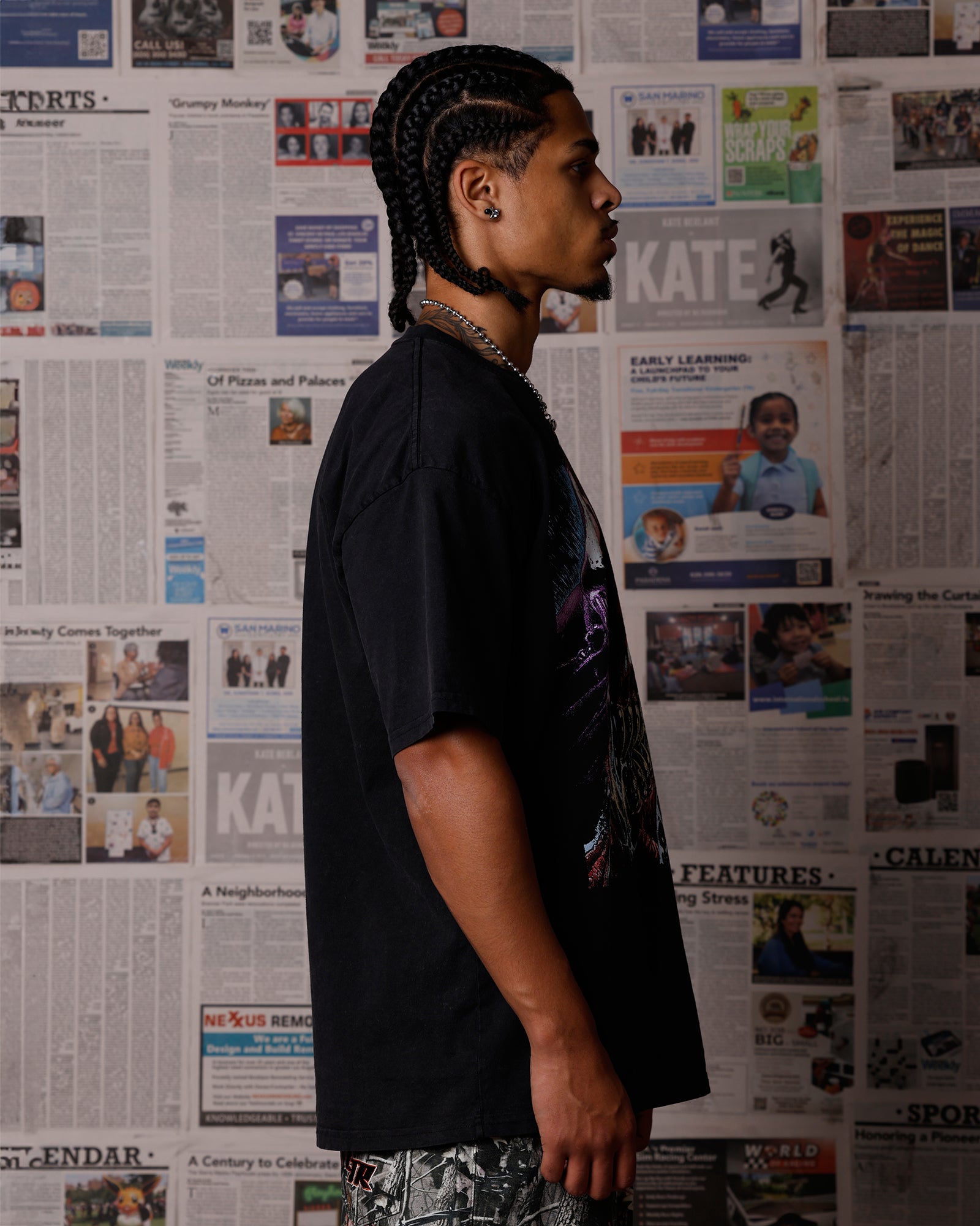 Goat Crew Marvel Venom Face T-Shirt Black Acidwash