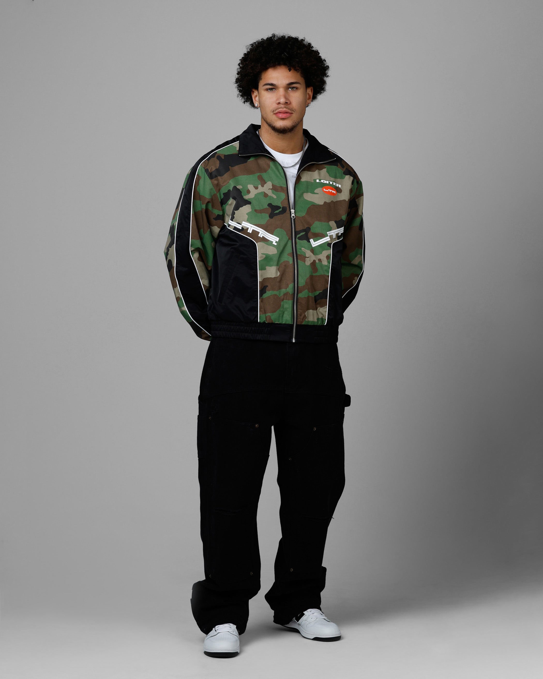 Loiter Tactical Track Jacket Woodland Camo
