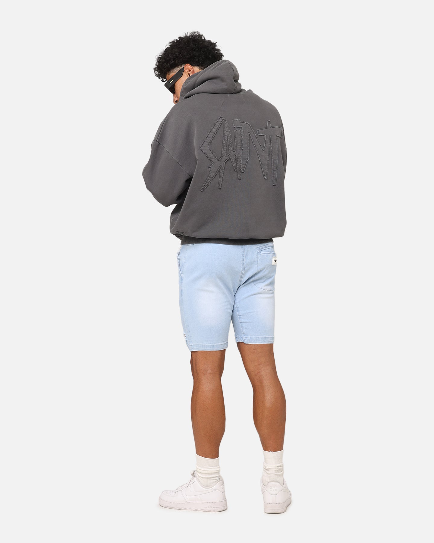 Saint Morta Pericles Applique Hoodie Washed Charcoal