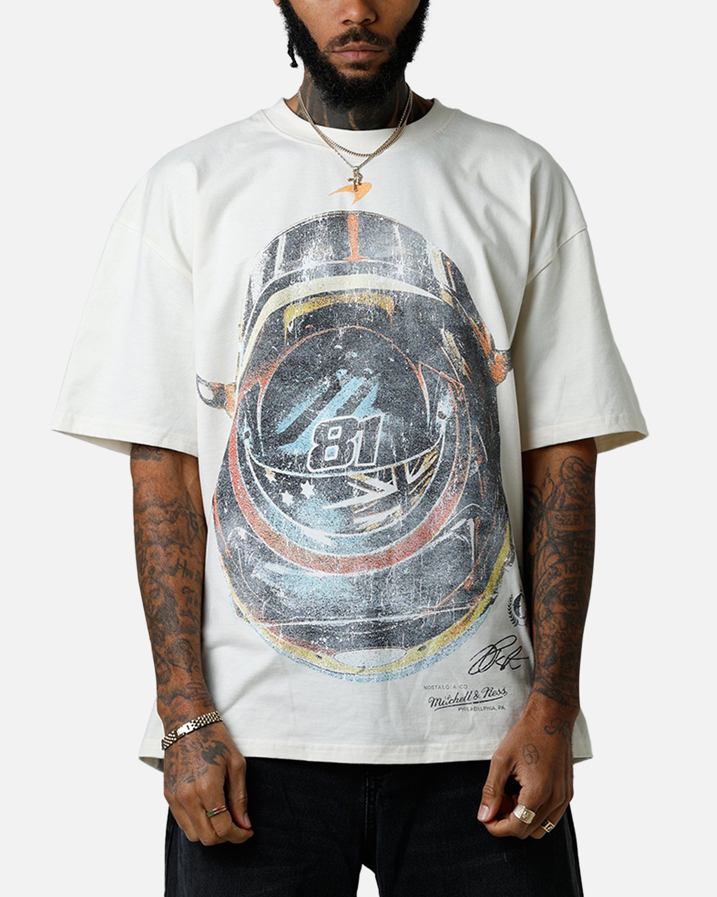 Culture Kings X Mclaren Oscar Piastri 'Vegas Grand Prix 2024' Helmet T-Shirt Off White