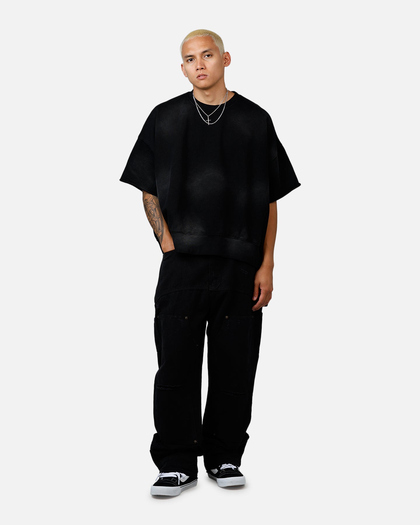 MNML Oversized Crewneck T-Shirt Washed Black