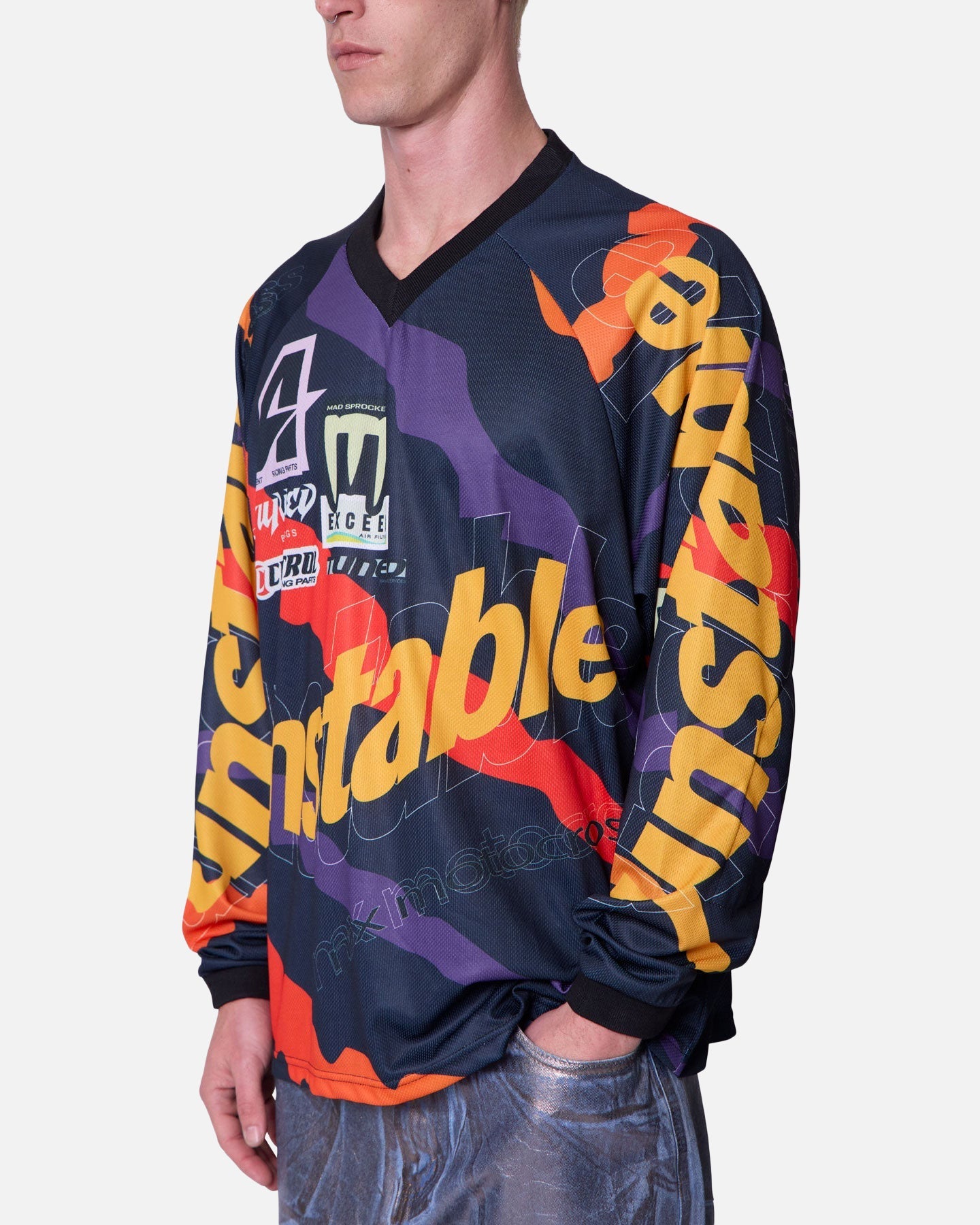 MNML Unstable Moto Long Sleeve T-Shirt Orange Multi