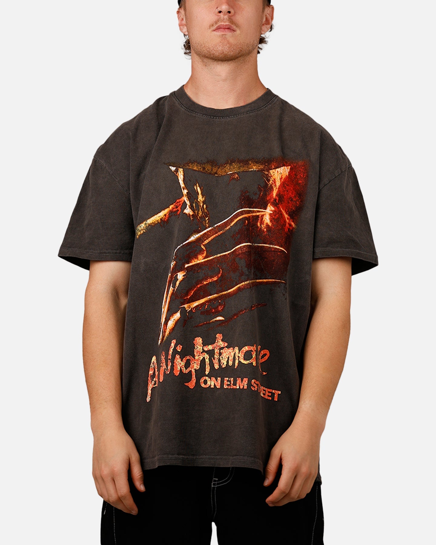 73Studio X A Nightmare on Elm Street 'Horror Classics' Claw Heavyweight T-Shirt Black Wash