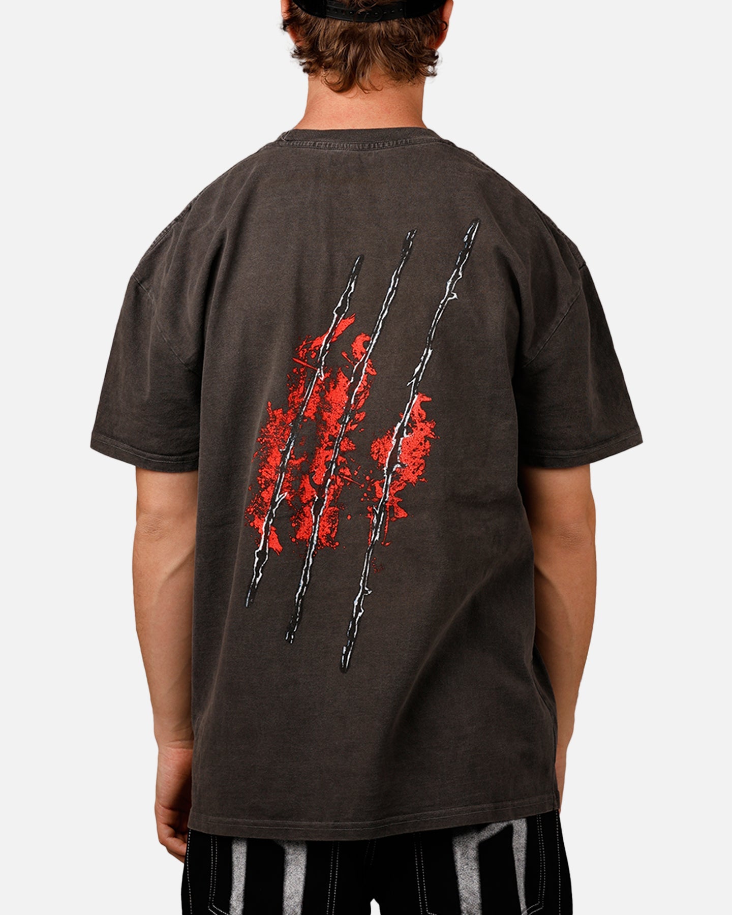 73Studio X A Nightmare on Elm Street 'Horror Classics' Claw Heavyweight T-Shirt Black Wash