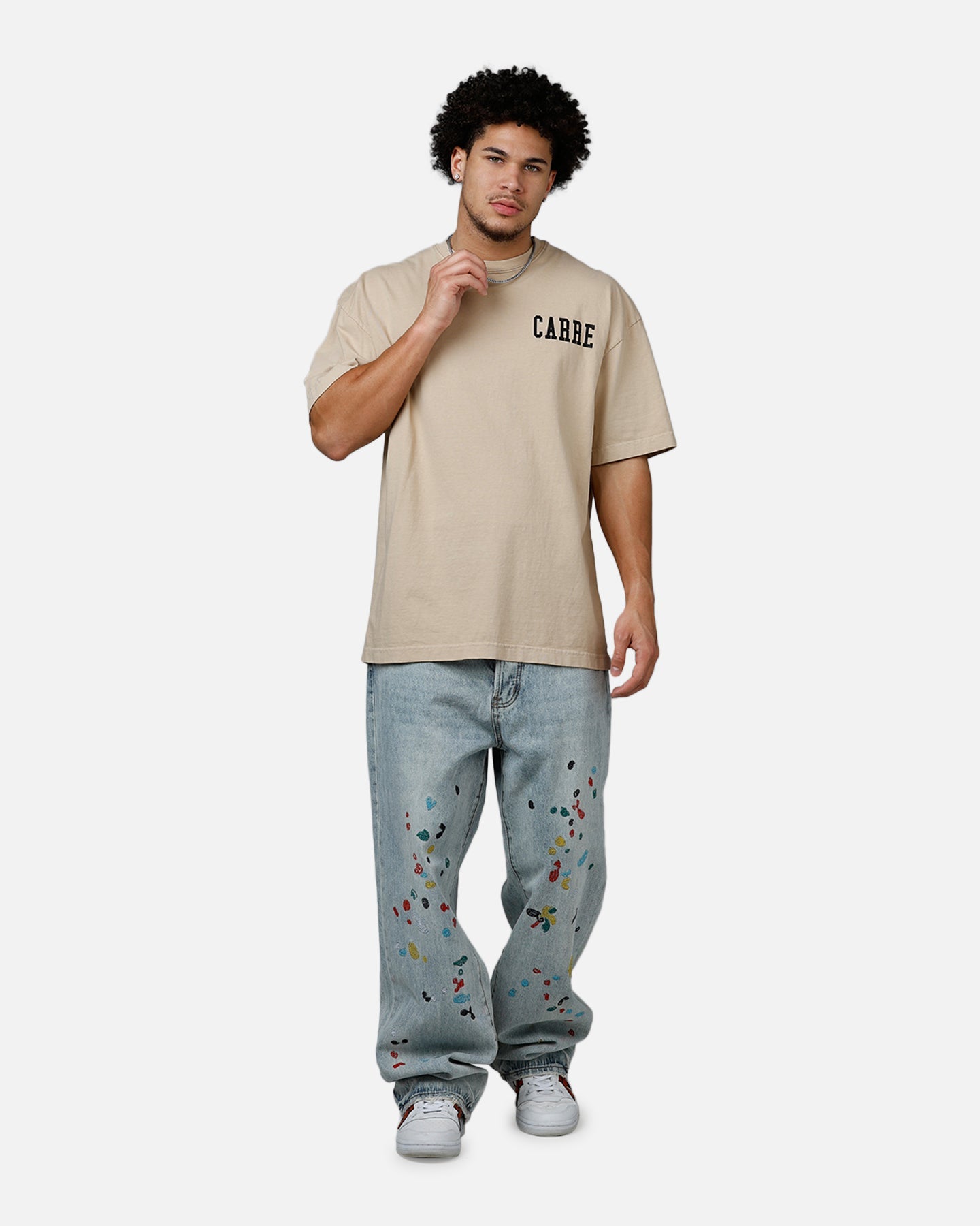 Carre Dice College T-Shirt Stone