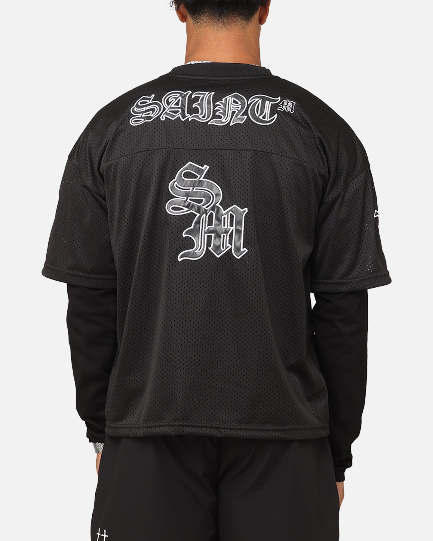 Saint Morta Gothic Mesh Layered Long Sleeve Jersey Black