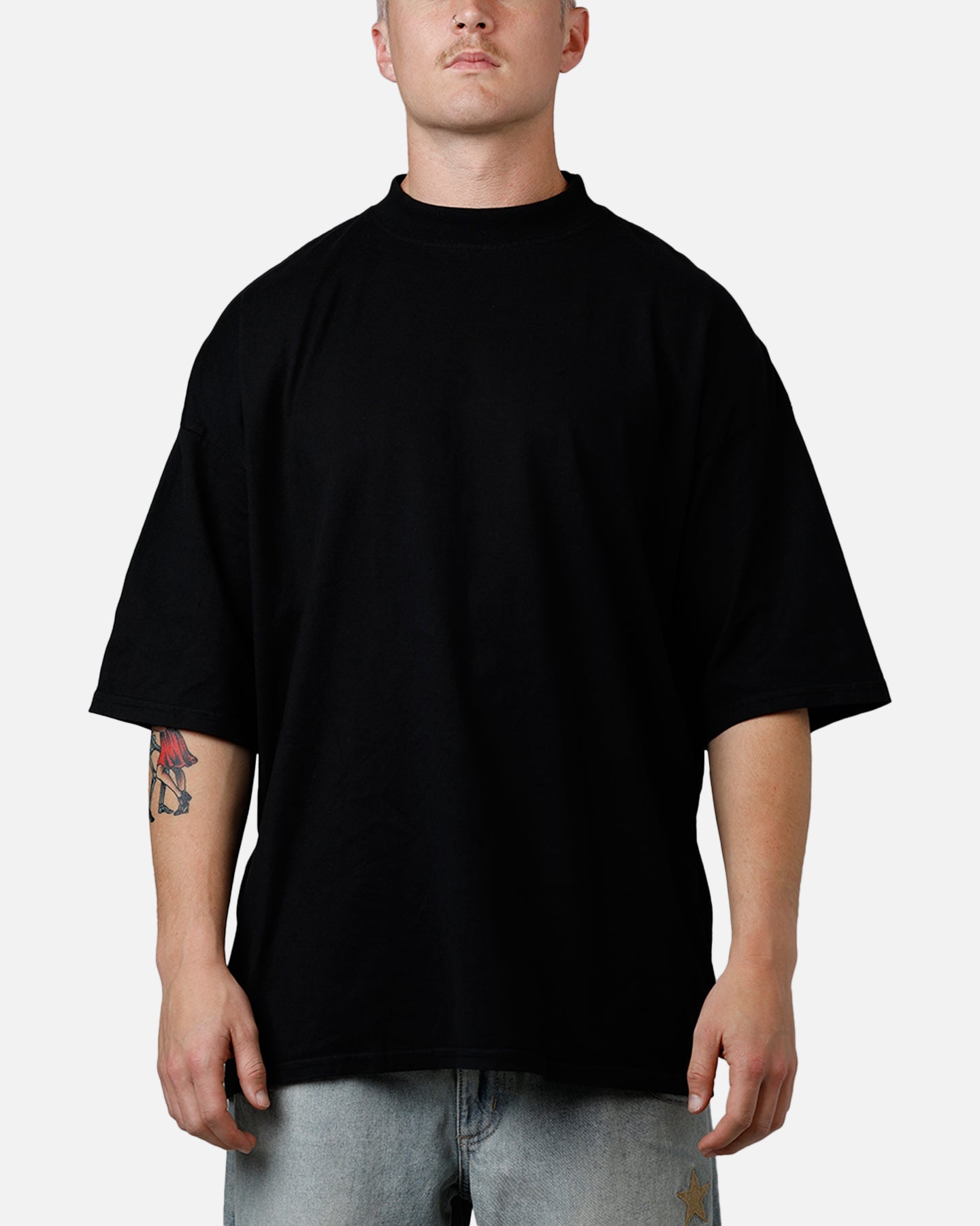 Culture Kings Everyday Mock Neck T-Shirt Black