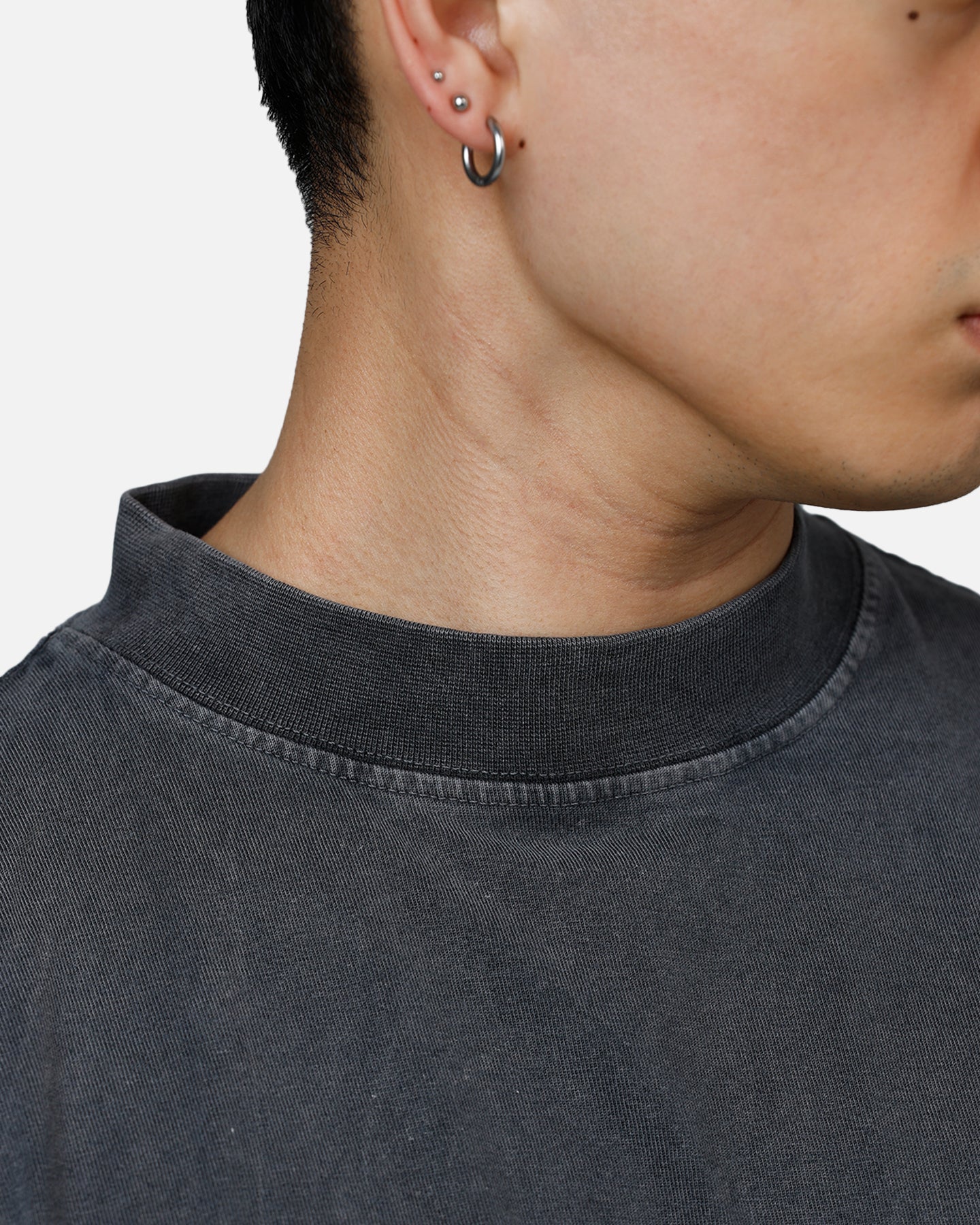 Culture Kings Everyday Mock Neck T-Shirt Washed Charcoal