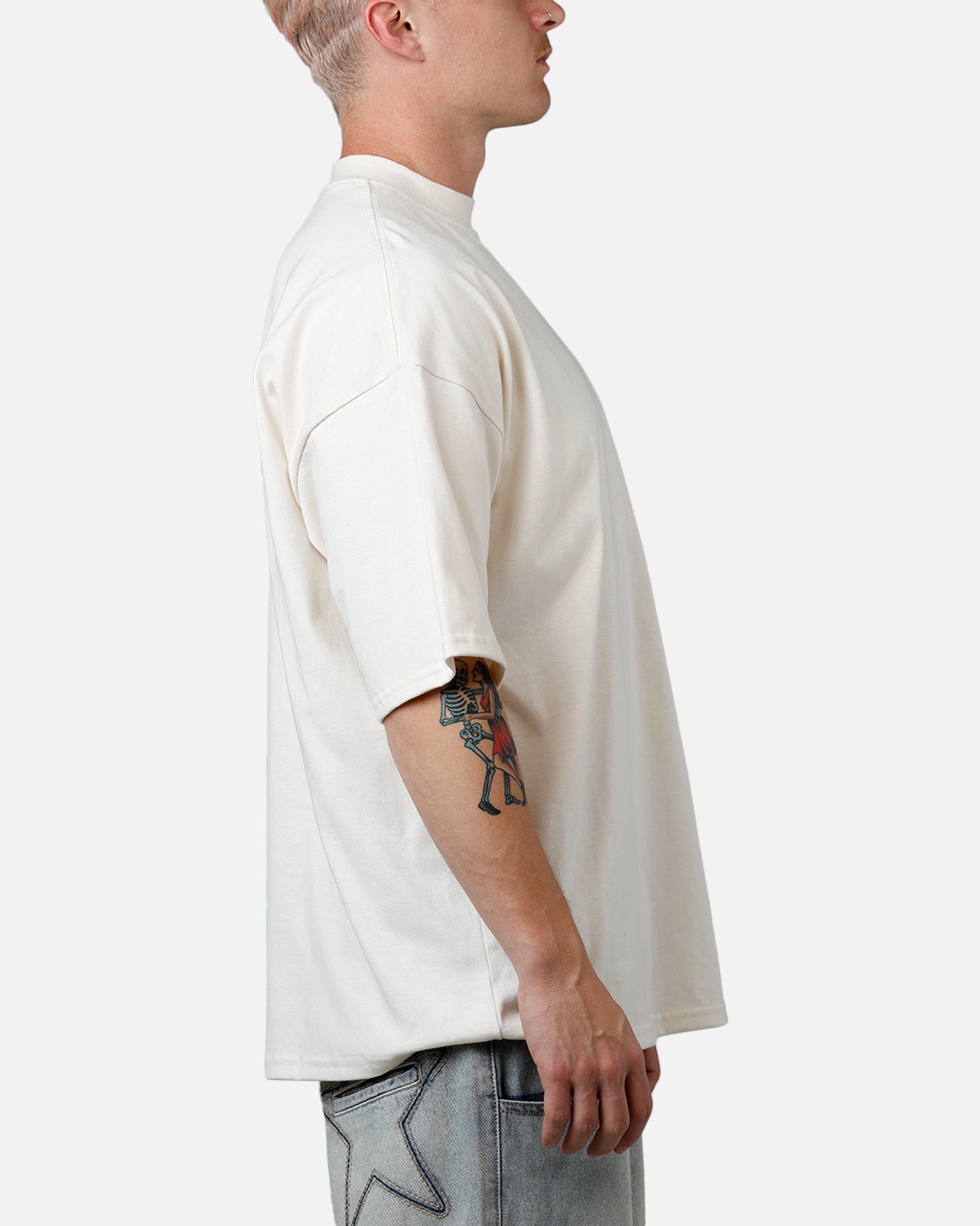 Culture Kings Everyday Mock Neck T-Shirt Off White
