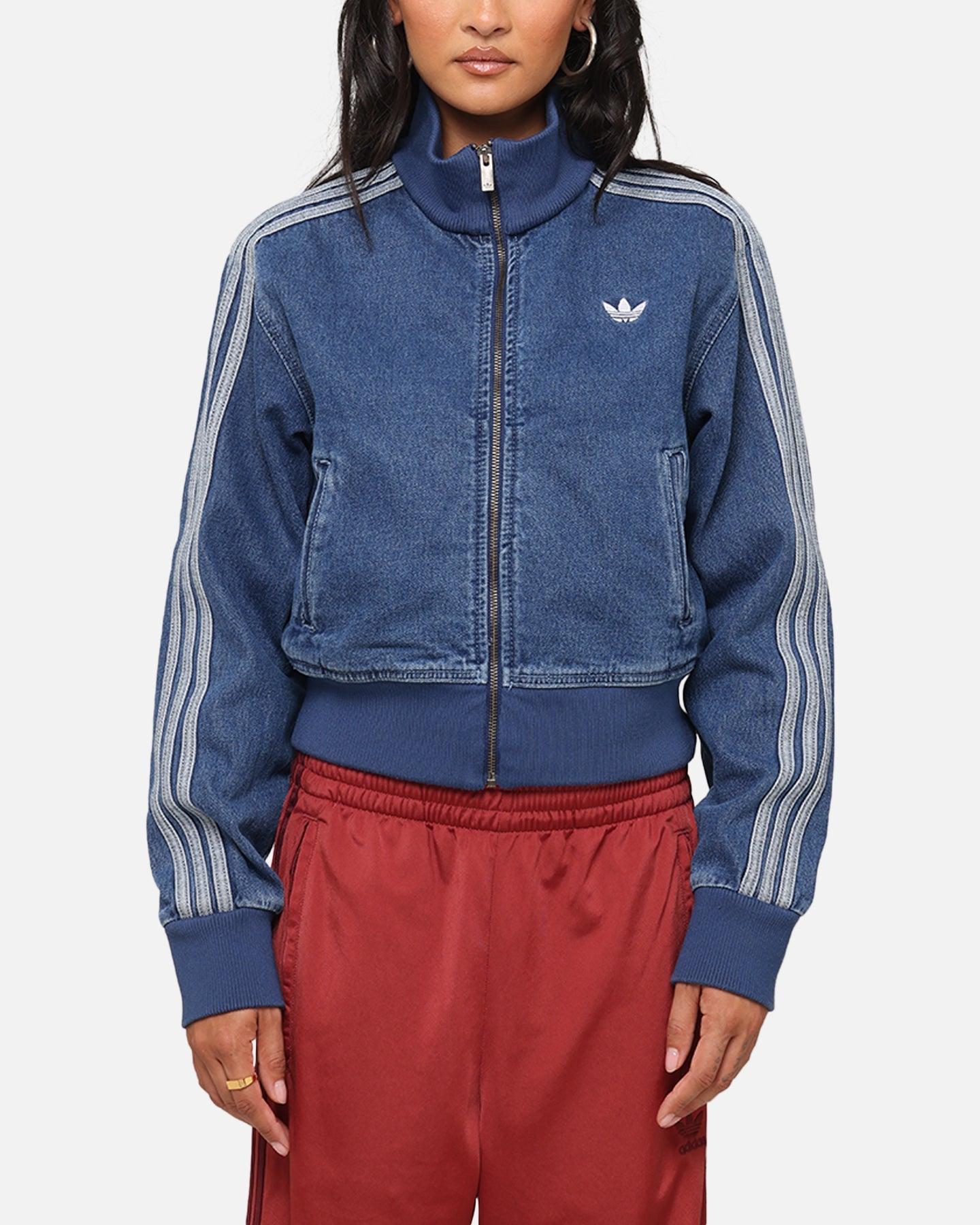 Adidas Women's Denim Track Jacket Indigo Denim