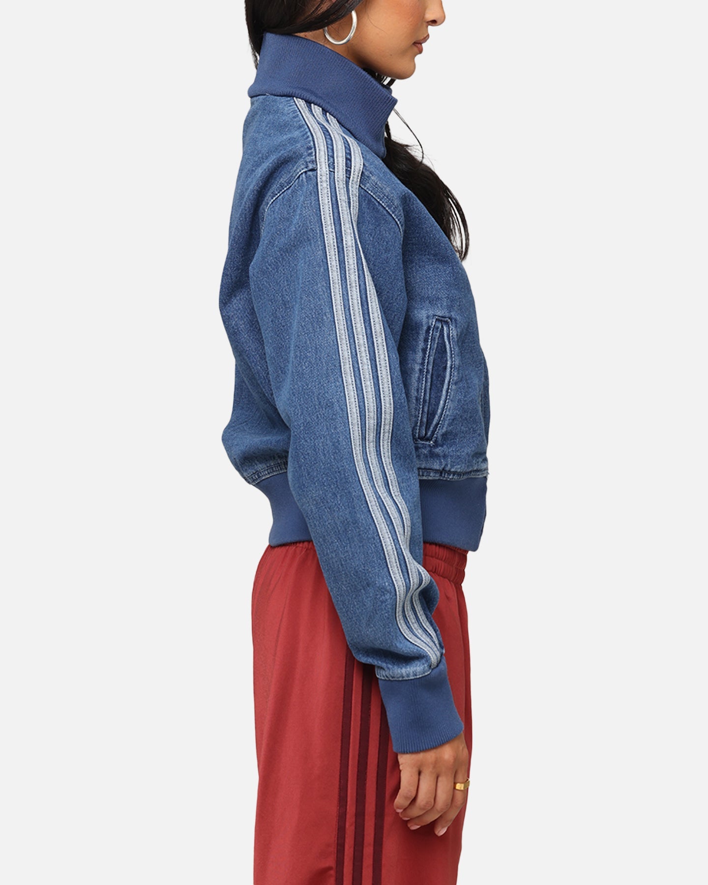 Adidas Women's Denim Track Jacket Indigo Denim
