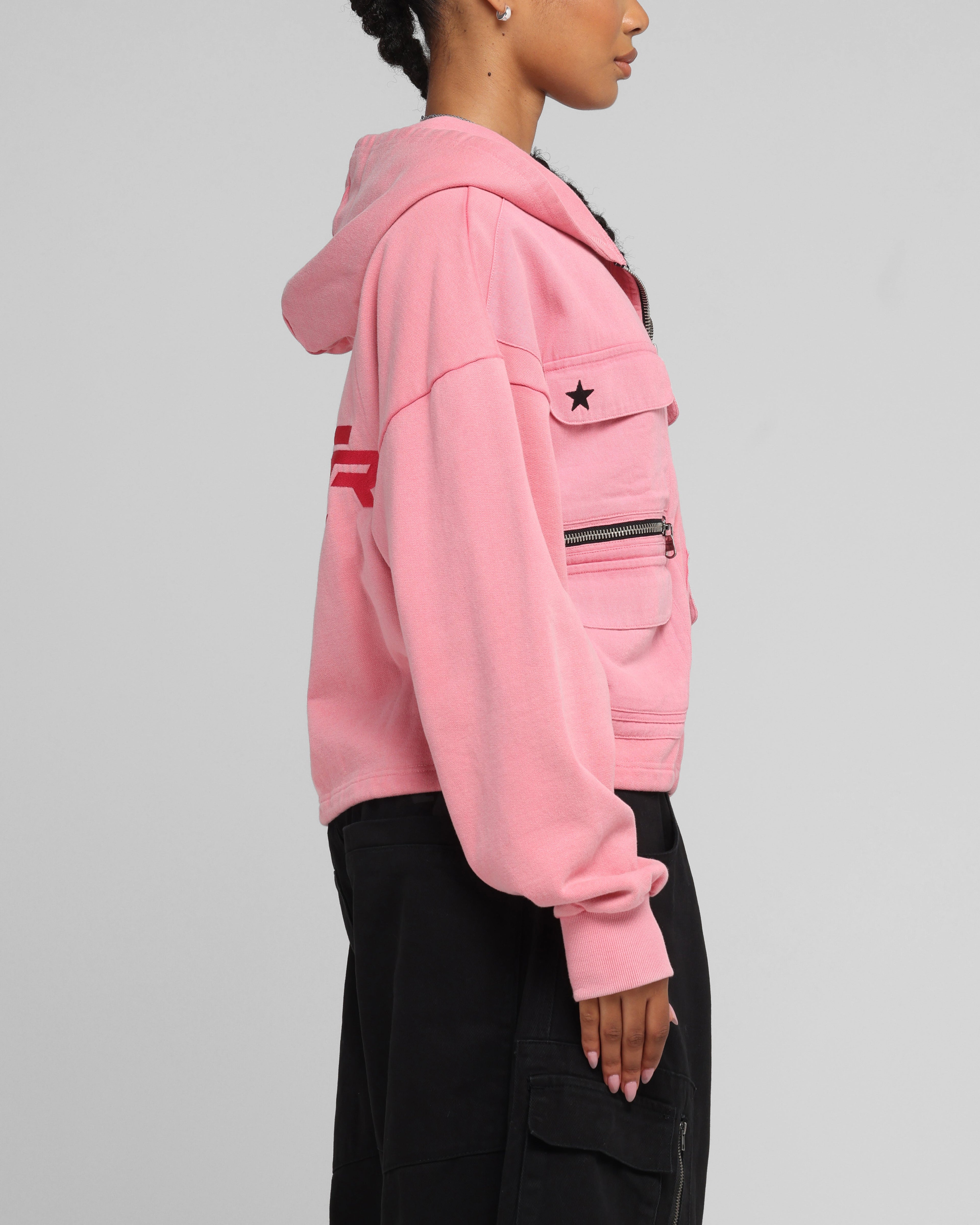 Loiter Women's Utility Cropped Hoodie Pink