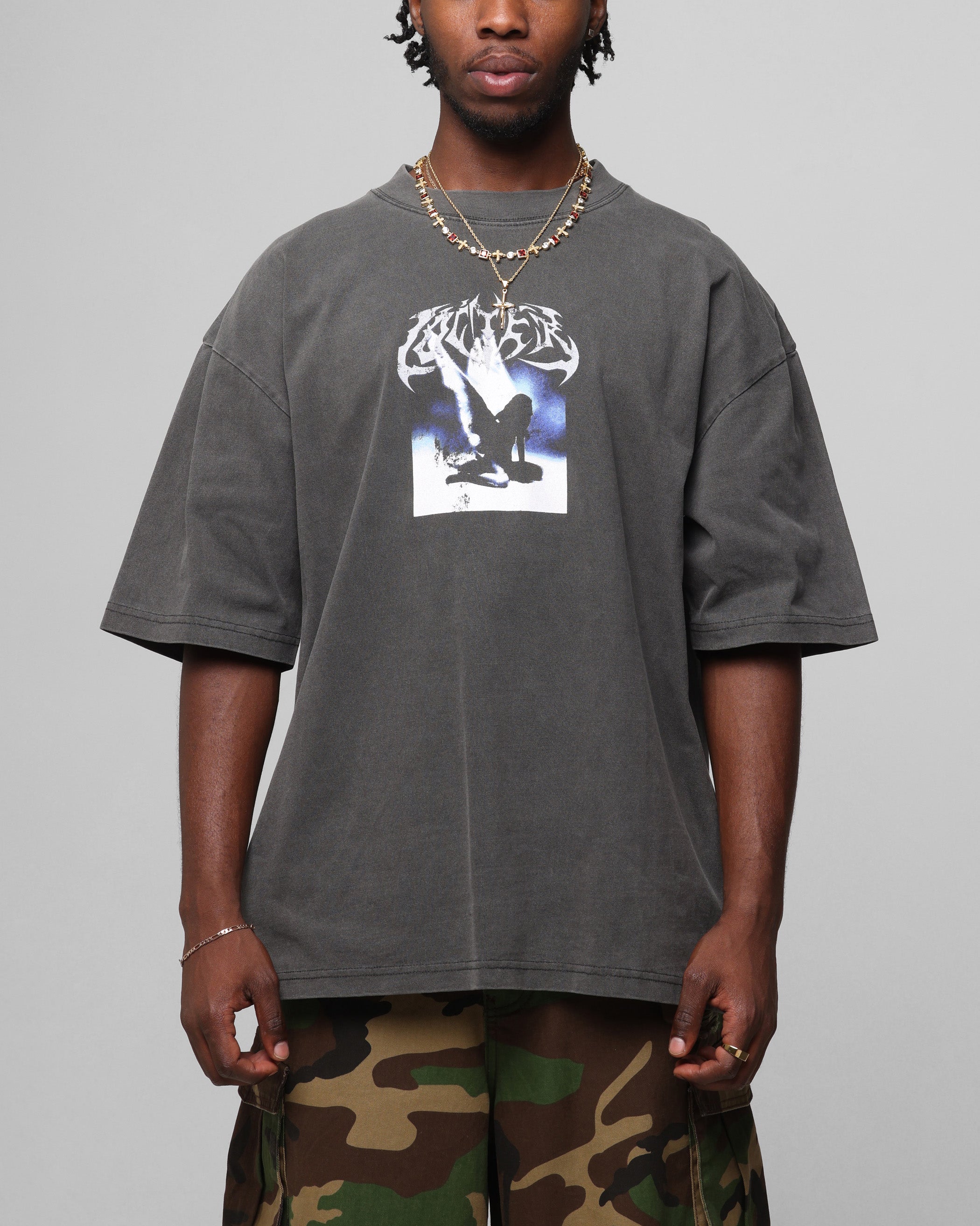 Loiter Angel Number Vintage T-Shirt Charcoal