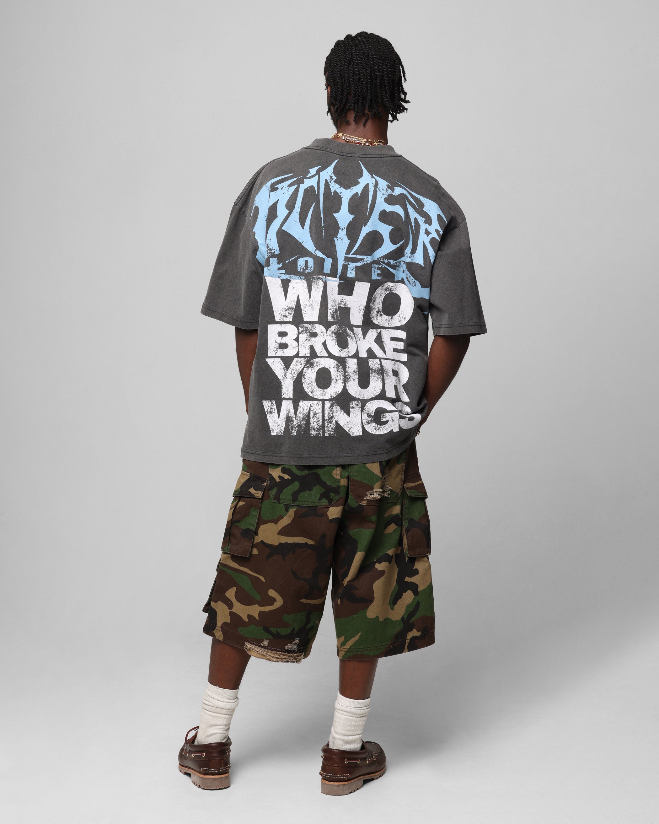 Loiter Angel Number Vintage T-Shirt Charcoal