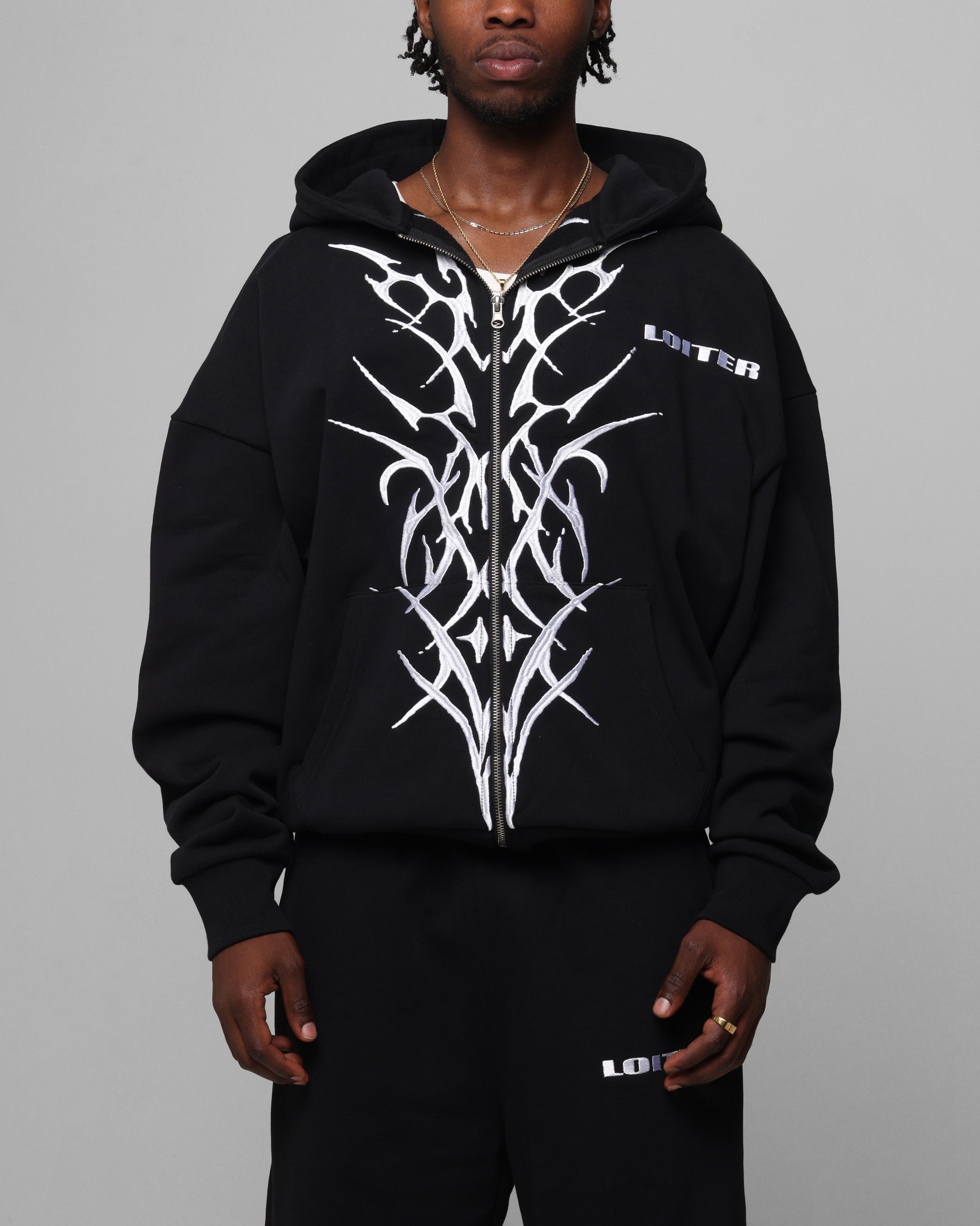 Loiter Blood Born Zip Hoodie Black