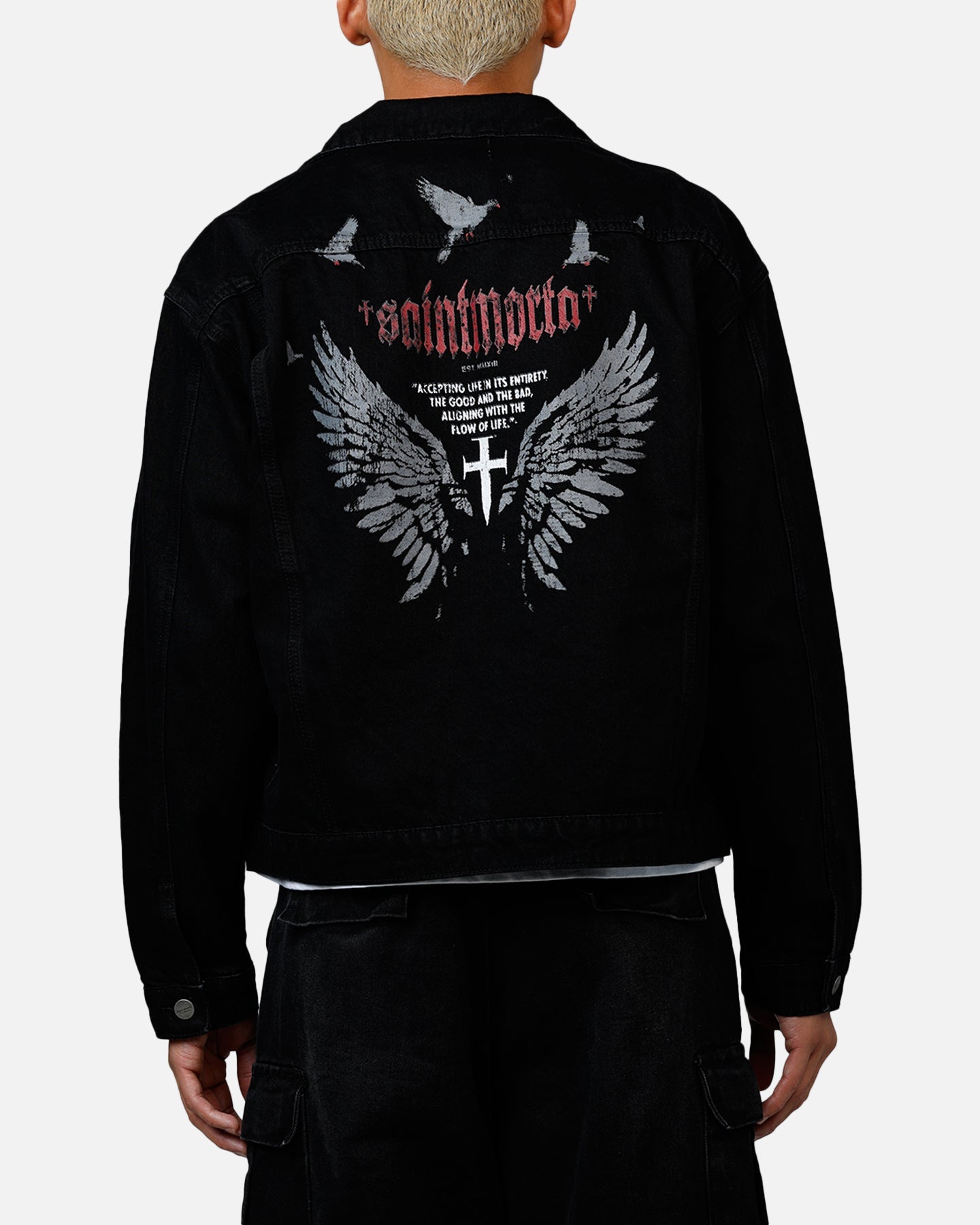 Saint Morta Amorfati Denim Jacket Black Shadow