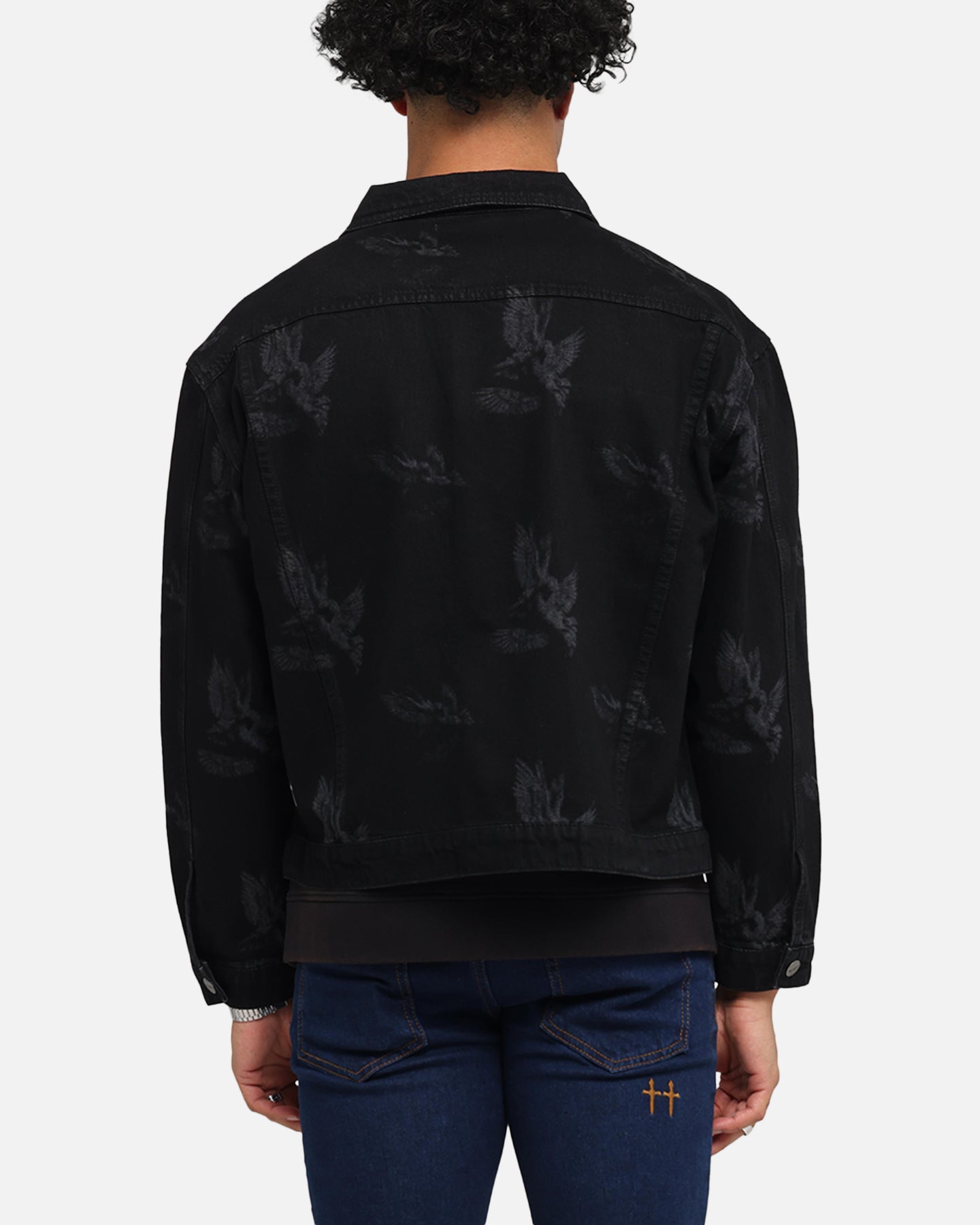 Saint Morta Doves Denim Jacket Black Shadow