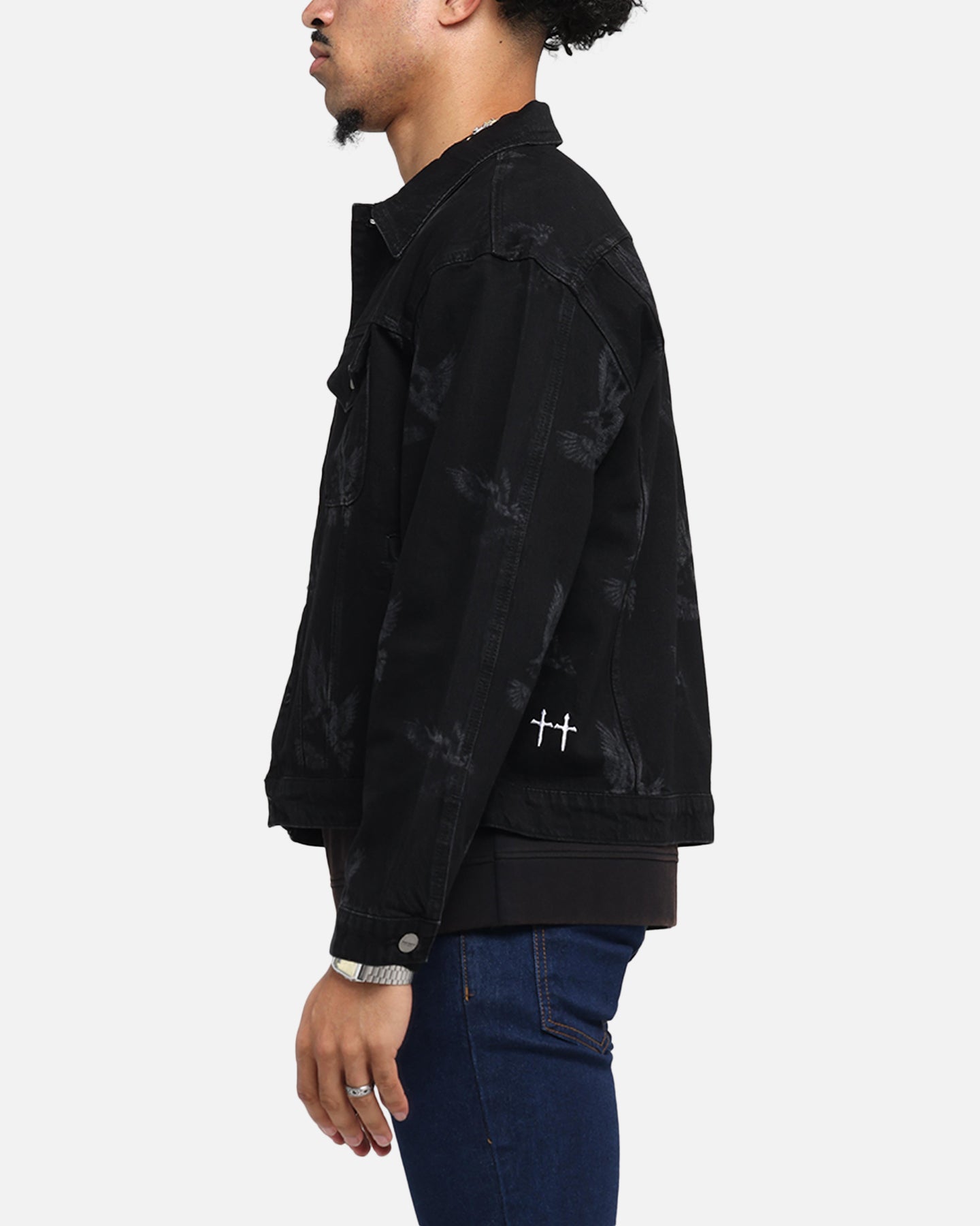 Saint Morta Doves Denim Jacket Black Shadow