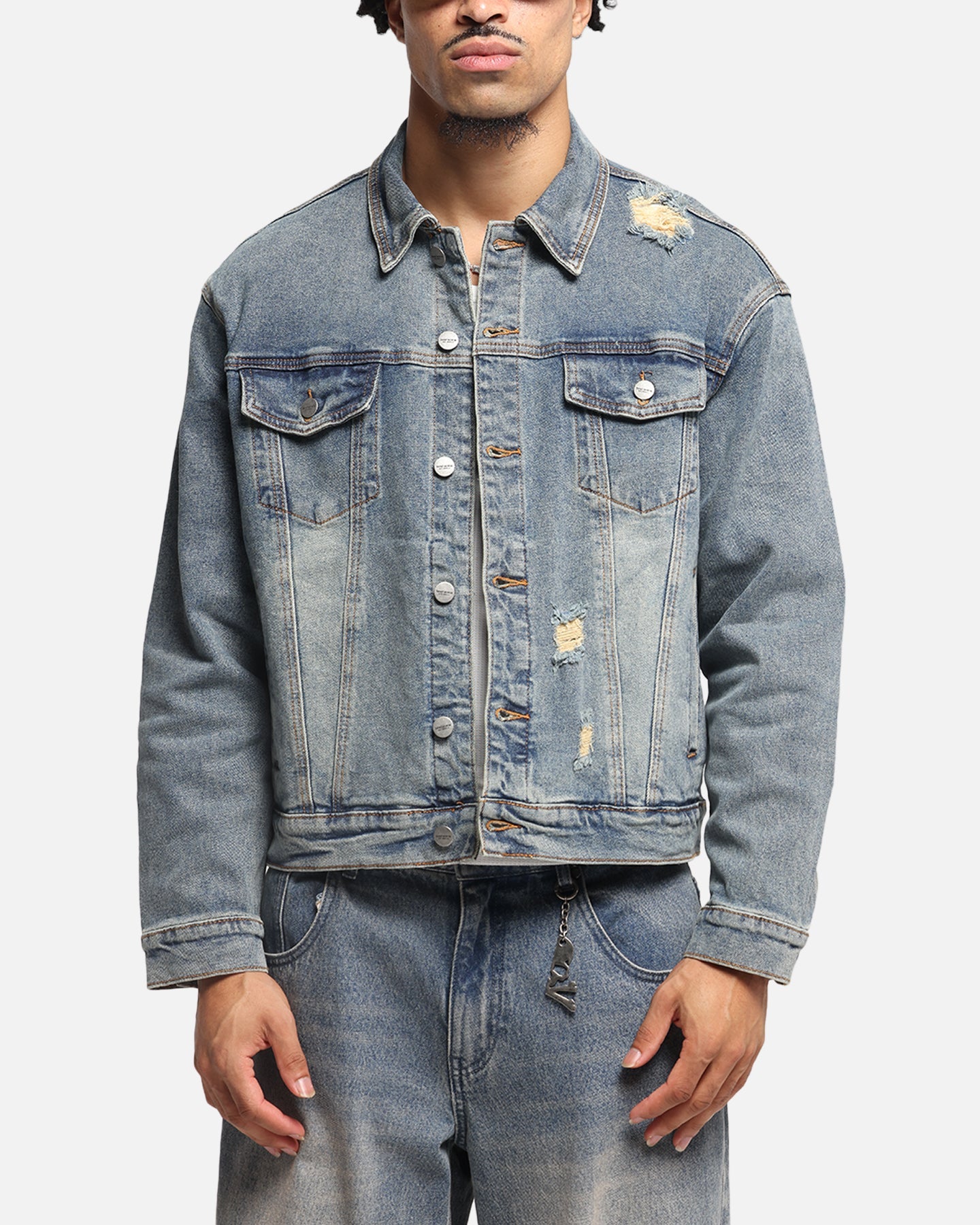 Saint Morta Trucker Denim Jacket Dirty Denim