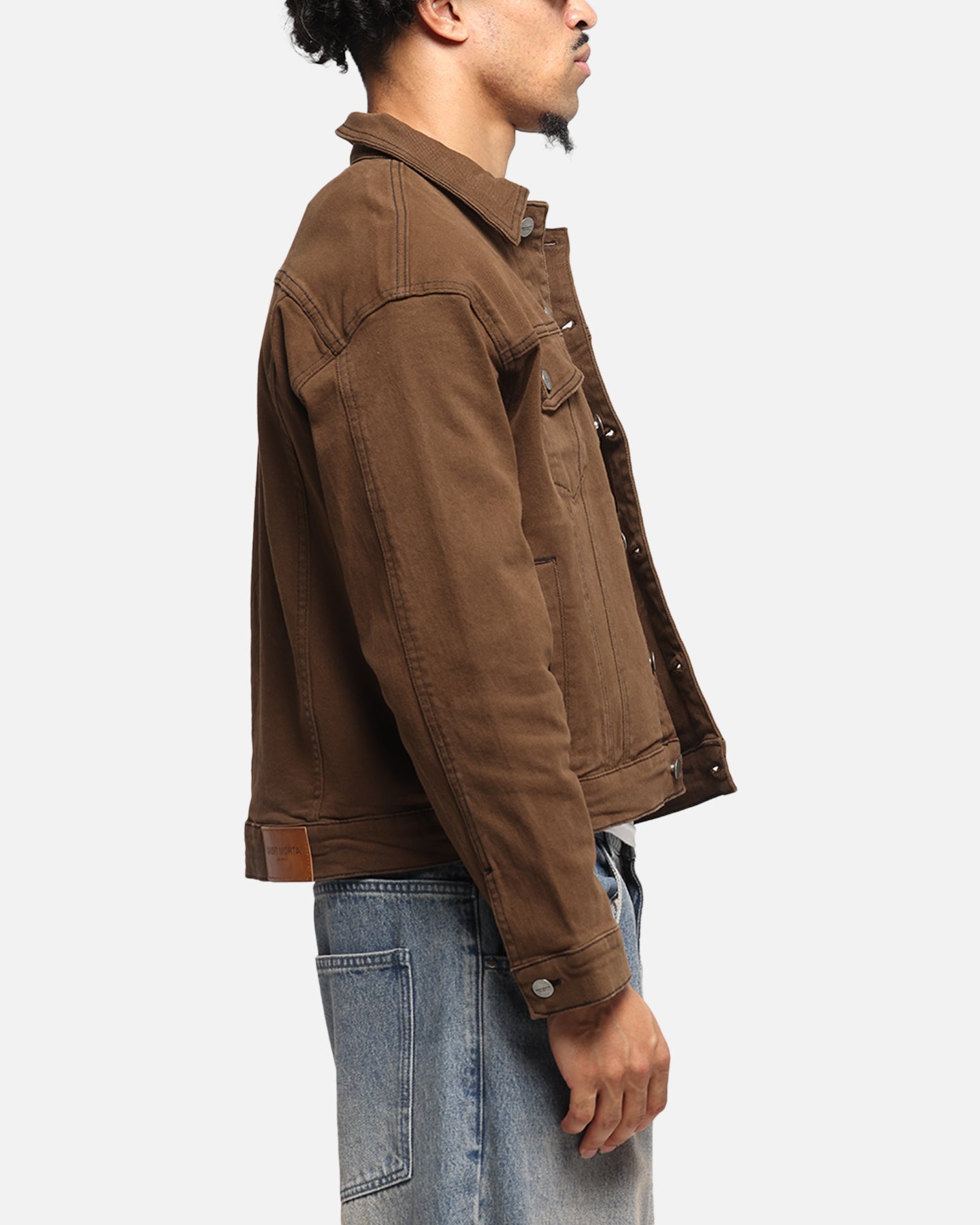 Saint Morta Trucker Denim Jacket Vintage Brown