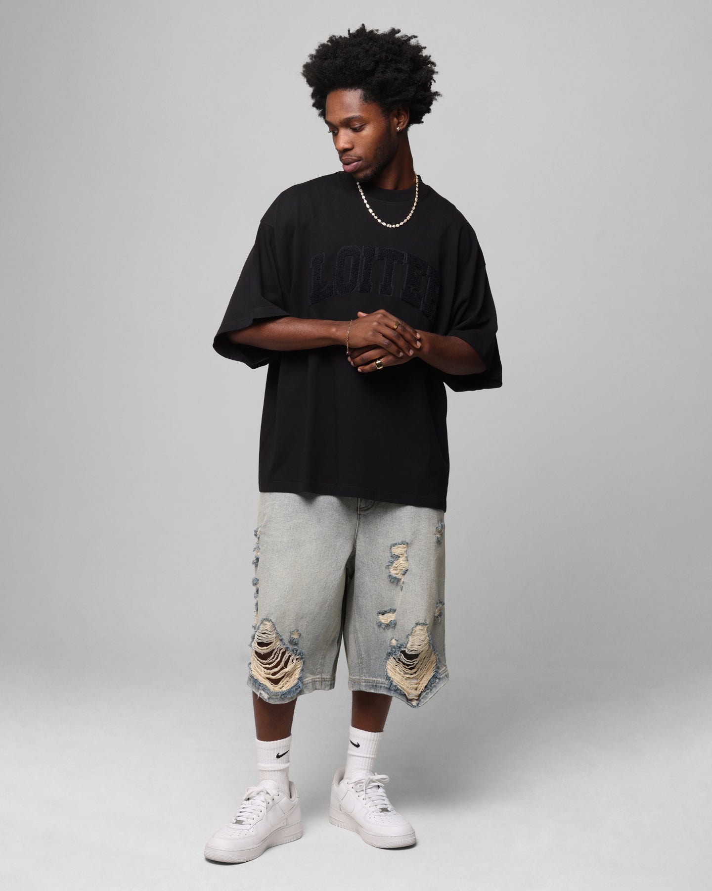 Loiter Arch Premium Boxy T-Shirt Black