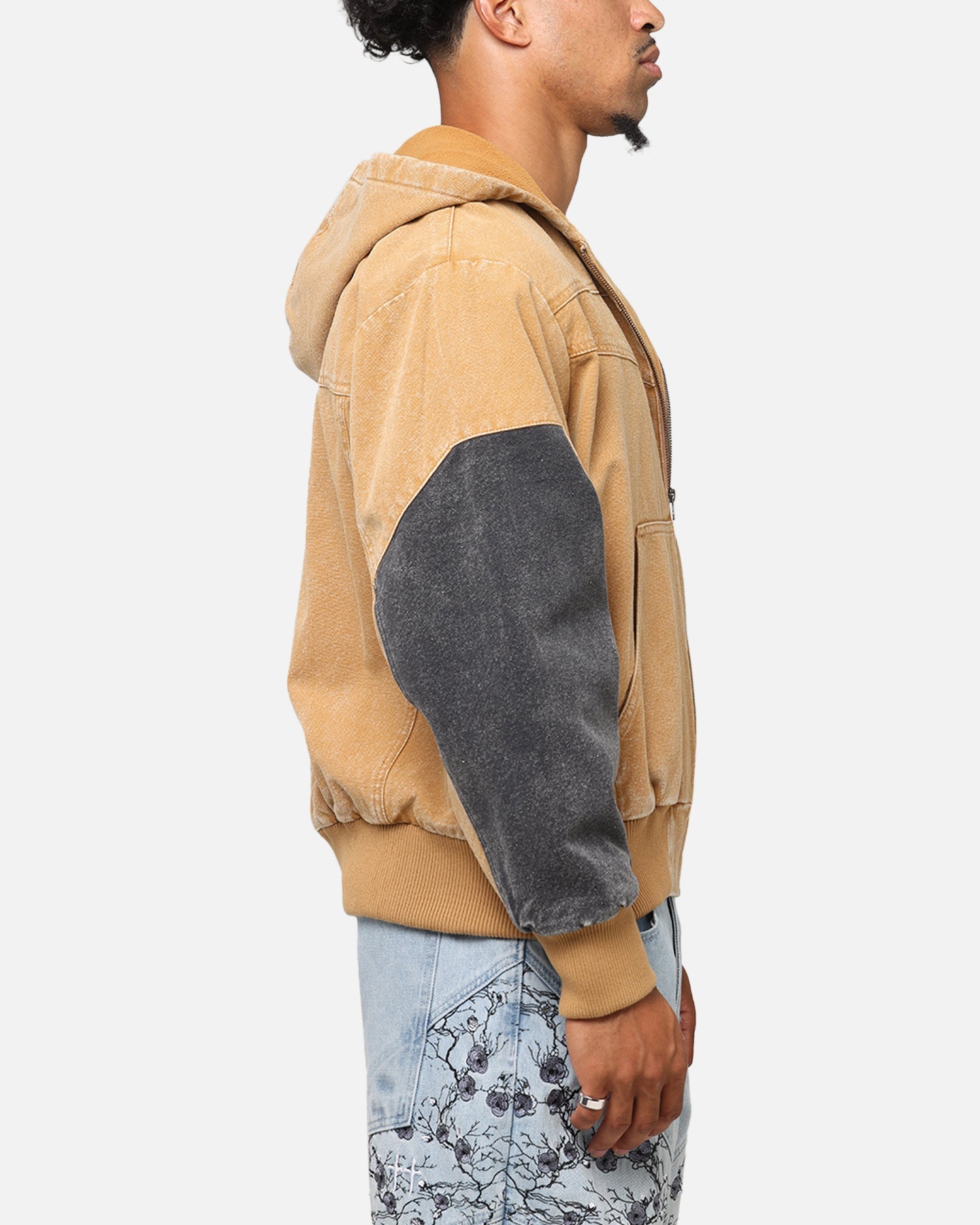 Saint Morta Hooded Workwear Jacket Tan/Black