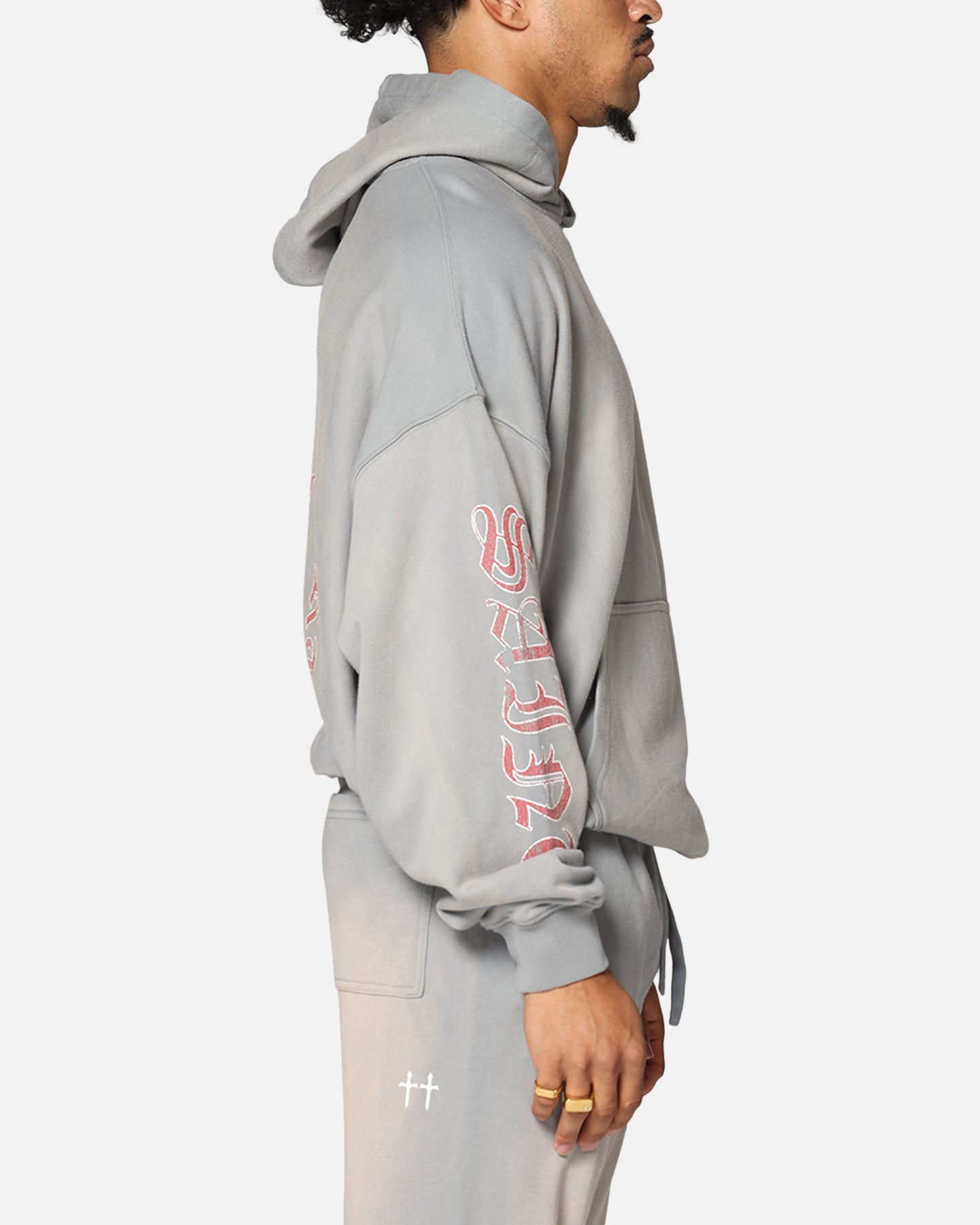Saint Morta Hardcore Boxy Hoodie Sunfade Grey