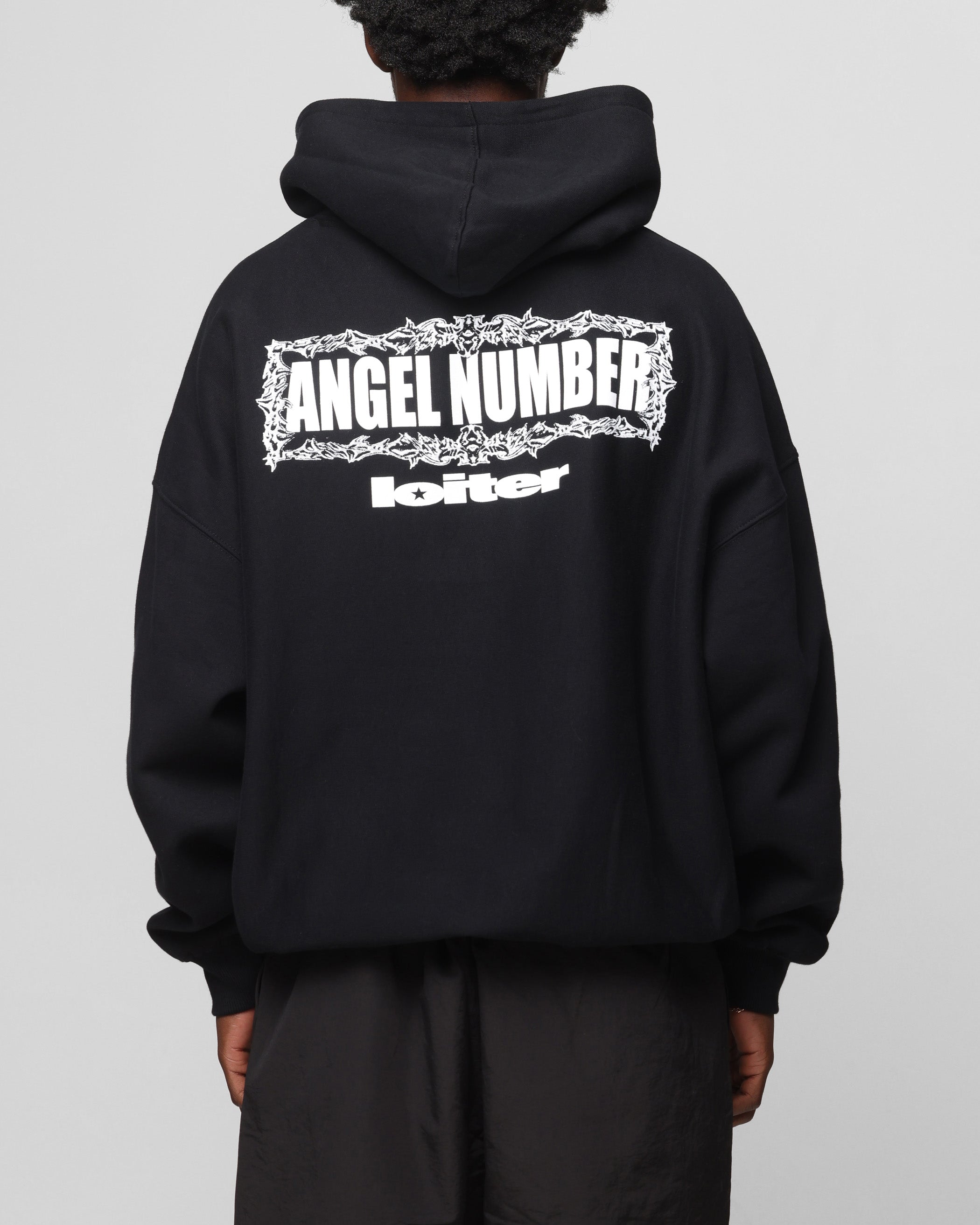 Loiter Angel Number Hoodie Black