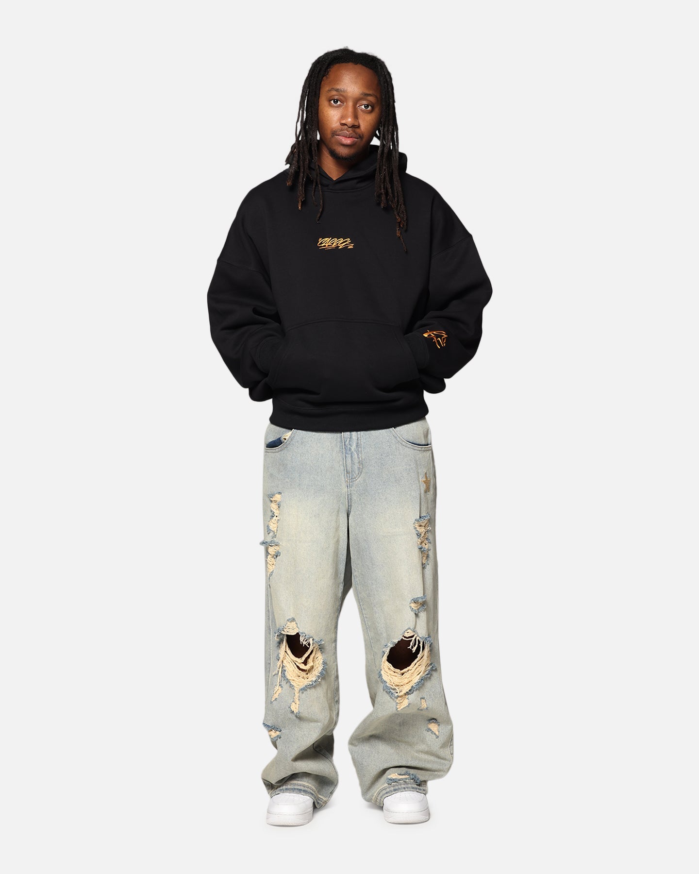 Carre Graffiti Logo Hoodie Black