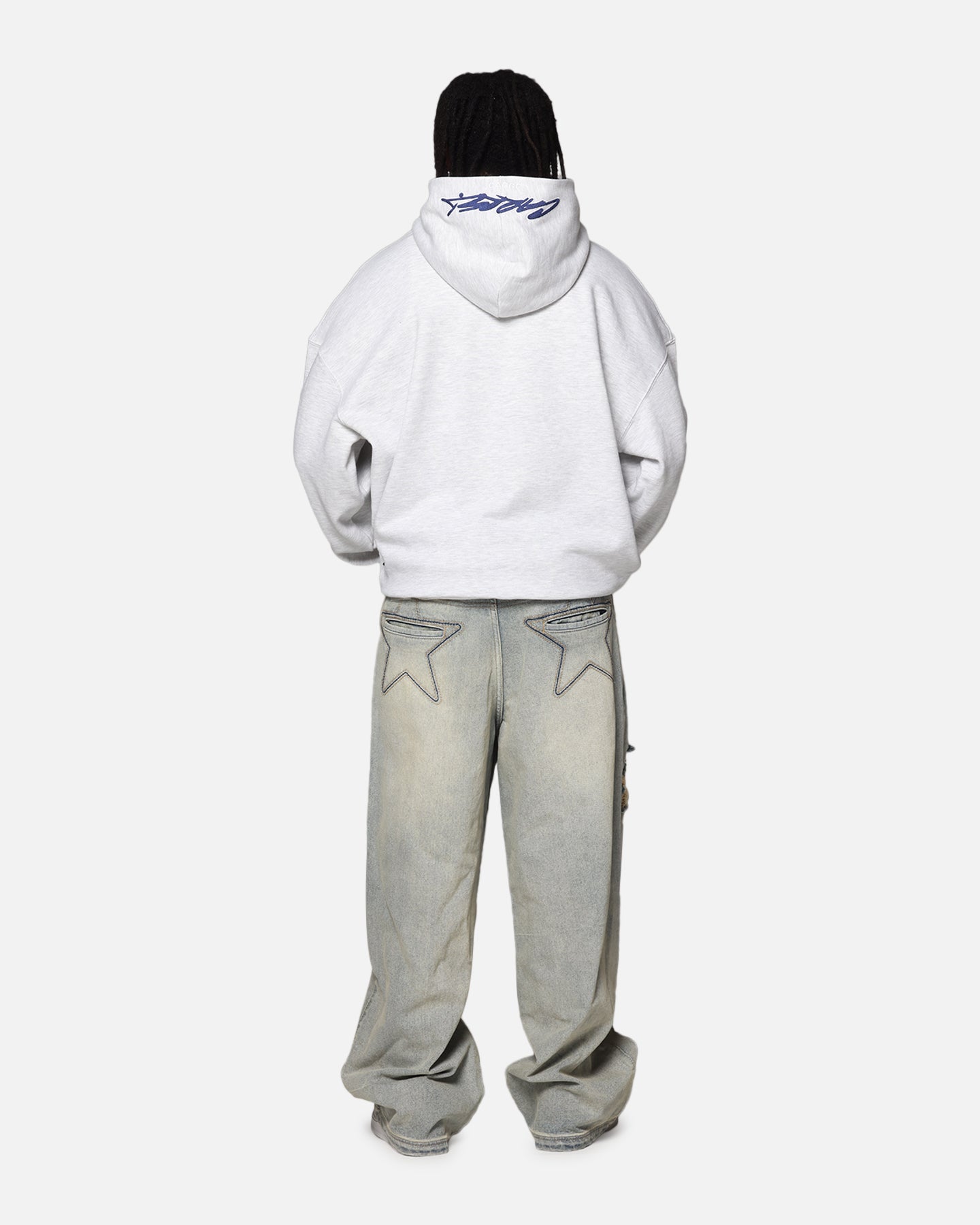 Carre Graffiti Logo Hoodie Grey Marle