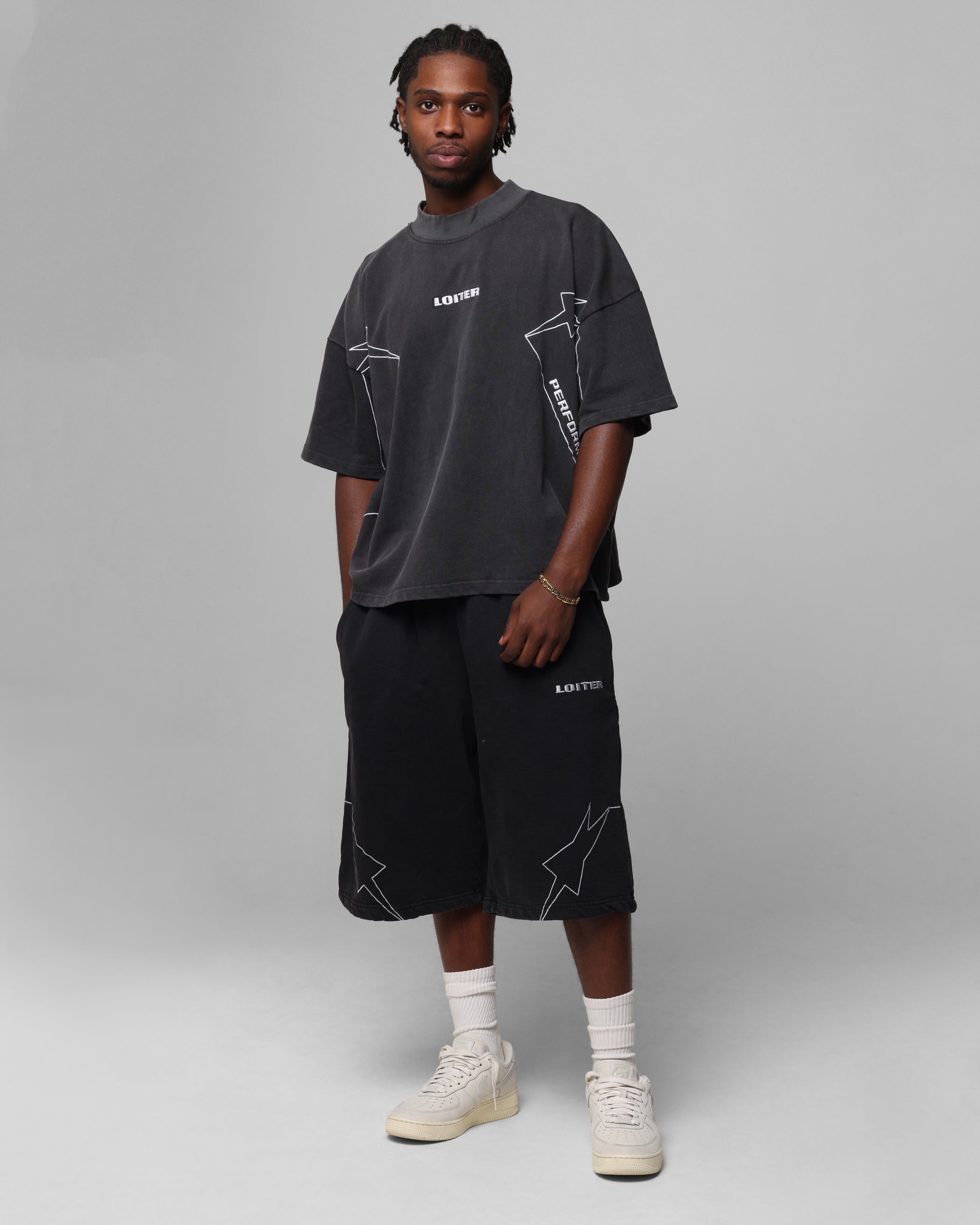 Loiter Dark Performance T-Shirt Charcoal