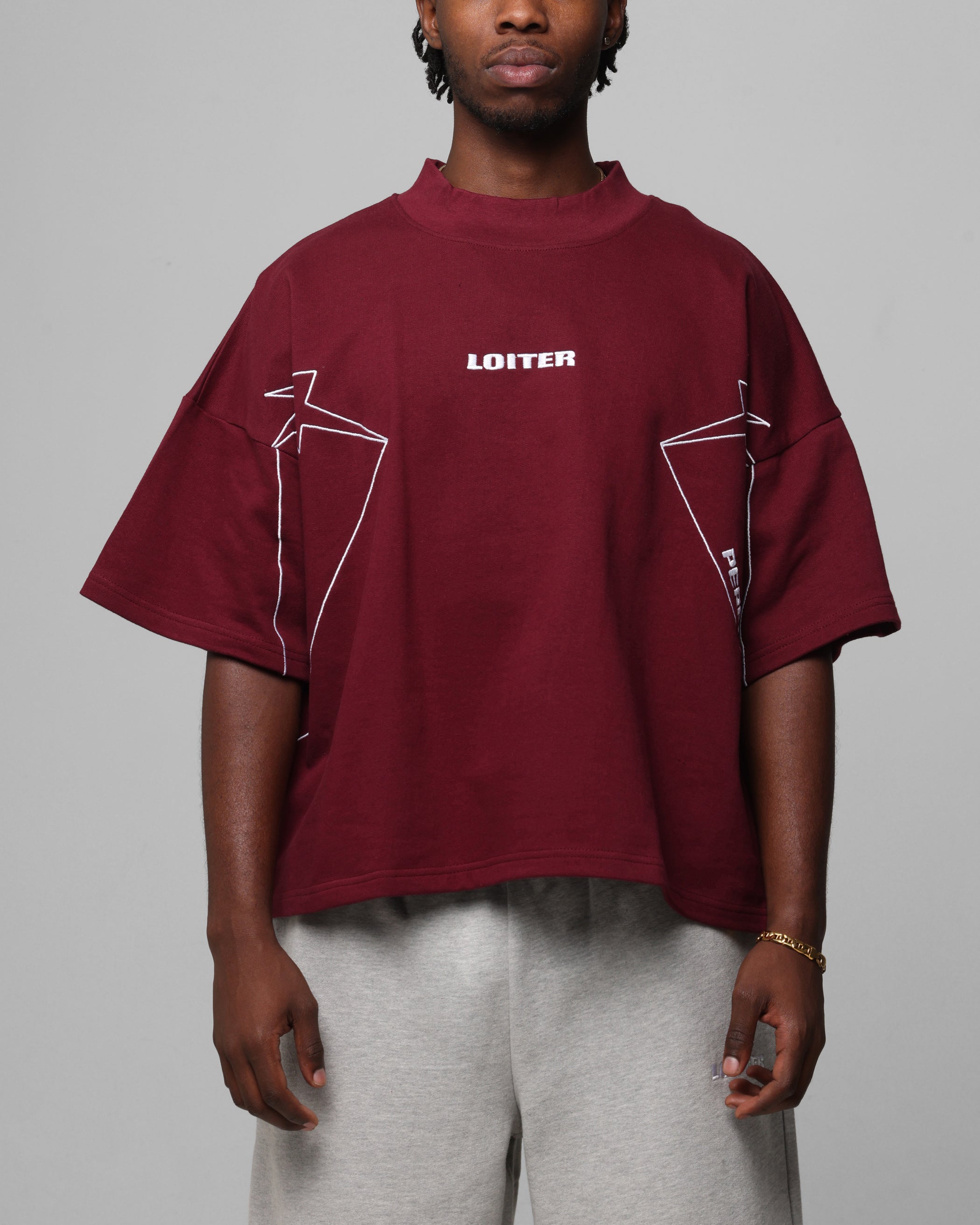 Loiter Dark Performance T-Shirt Burgandy