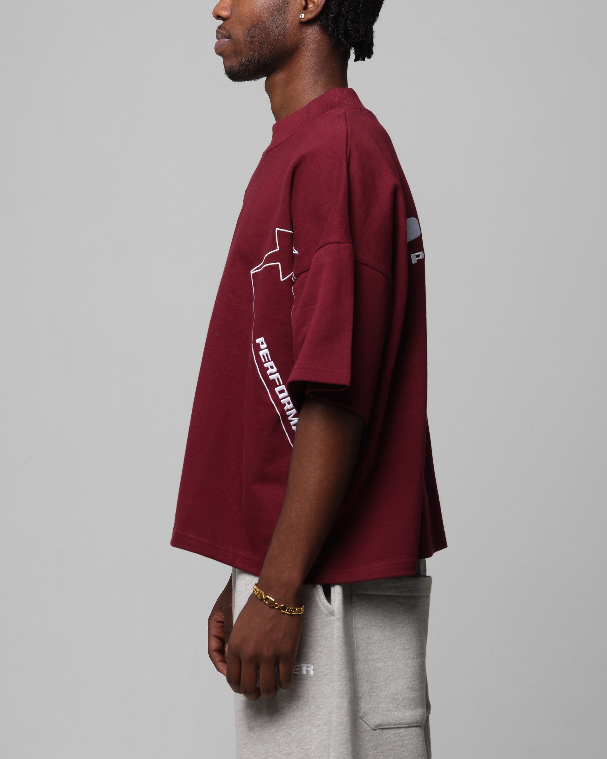 Loiter Dark Performance T-Shirt Burgandy