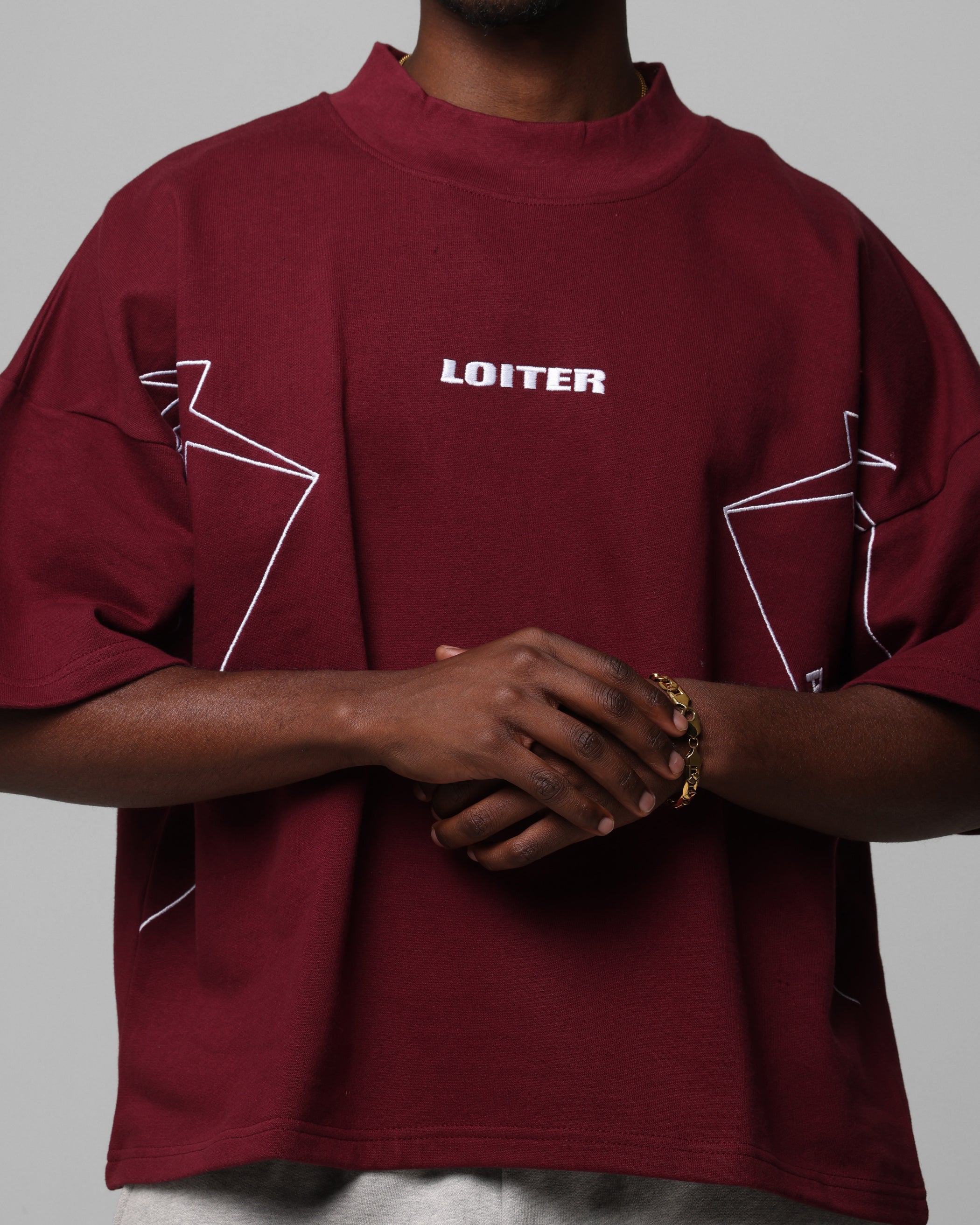 Loiter Dark Performance T-Shirt Burgandy