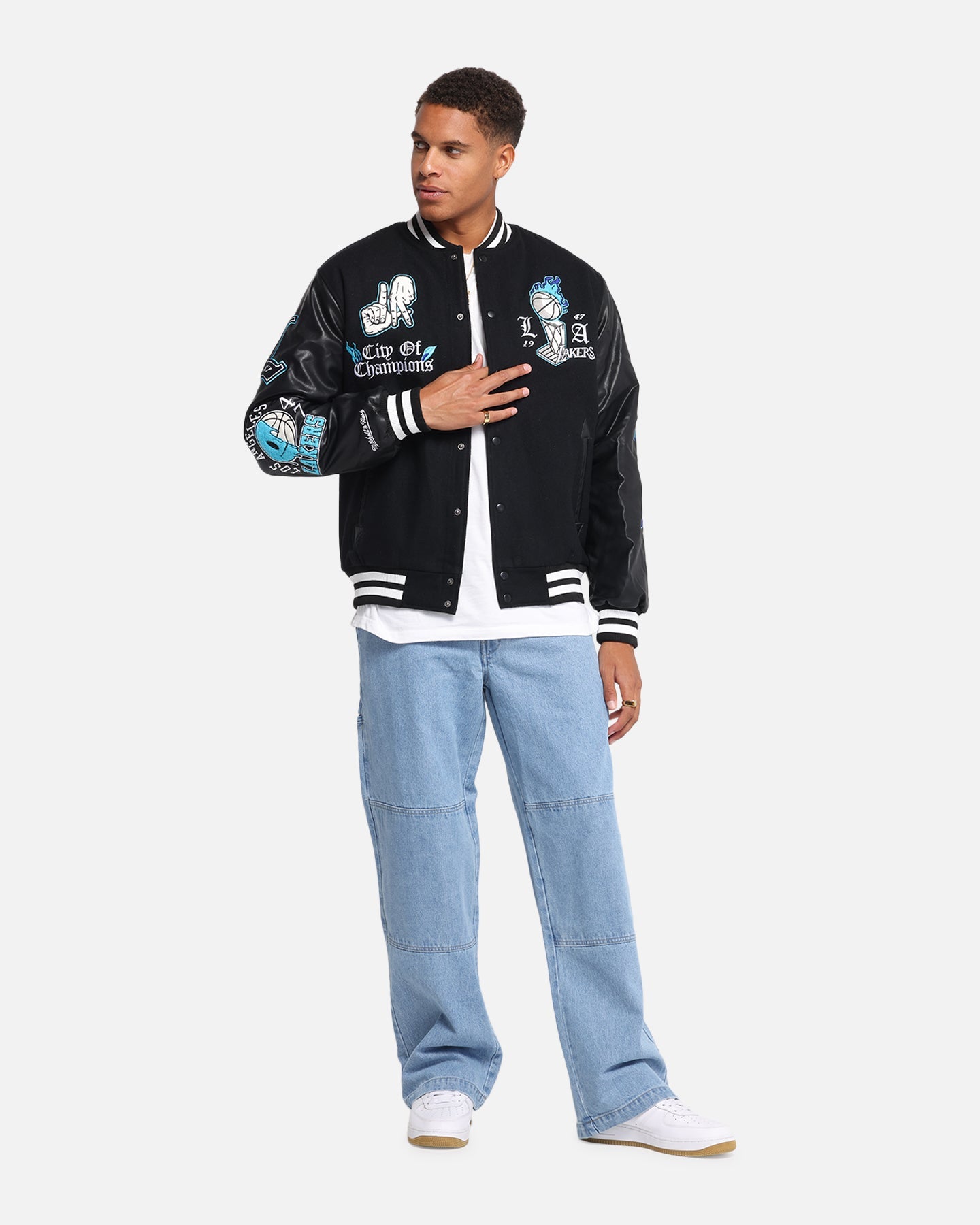 Mitchell & Ness Los Angeles Lakers City Of Champions Varsity Jacket Black
