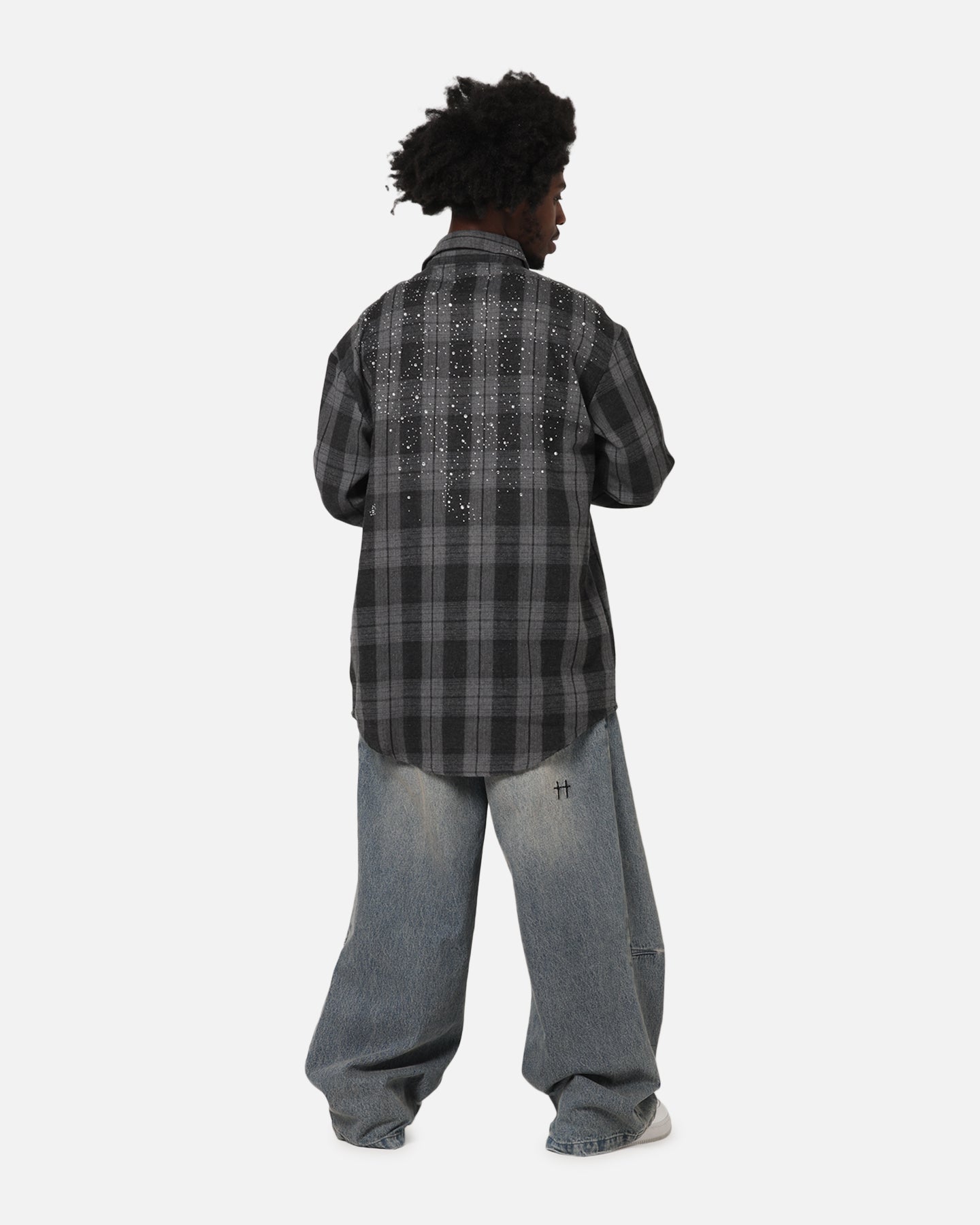 Saint Morta Spray Long Sleeve Flannel Shirt Grey