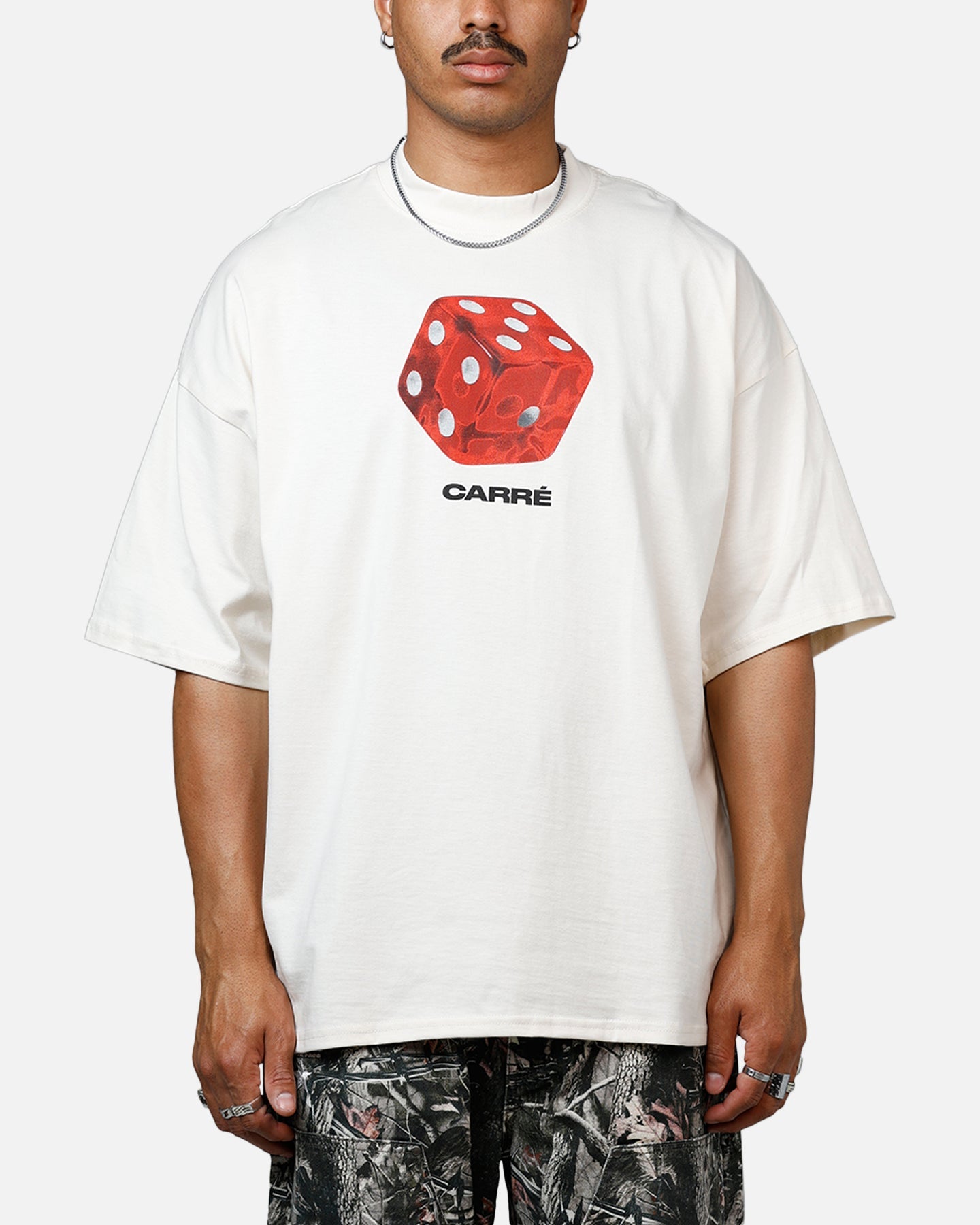 Carre Die Mock T-Shirt Off White
