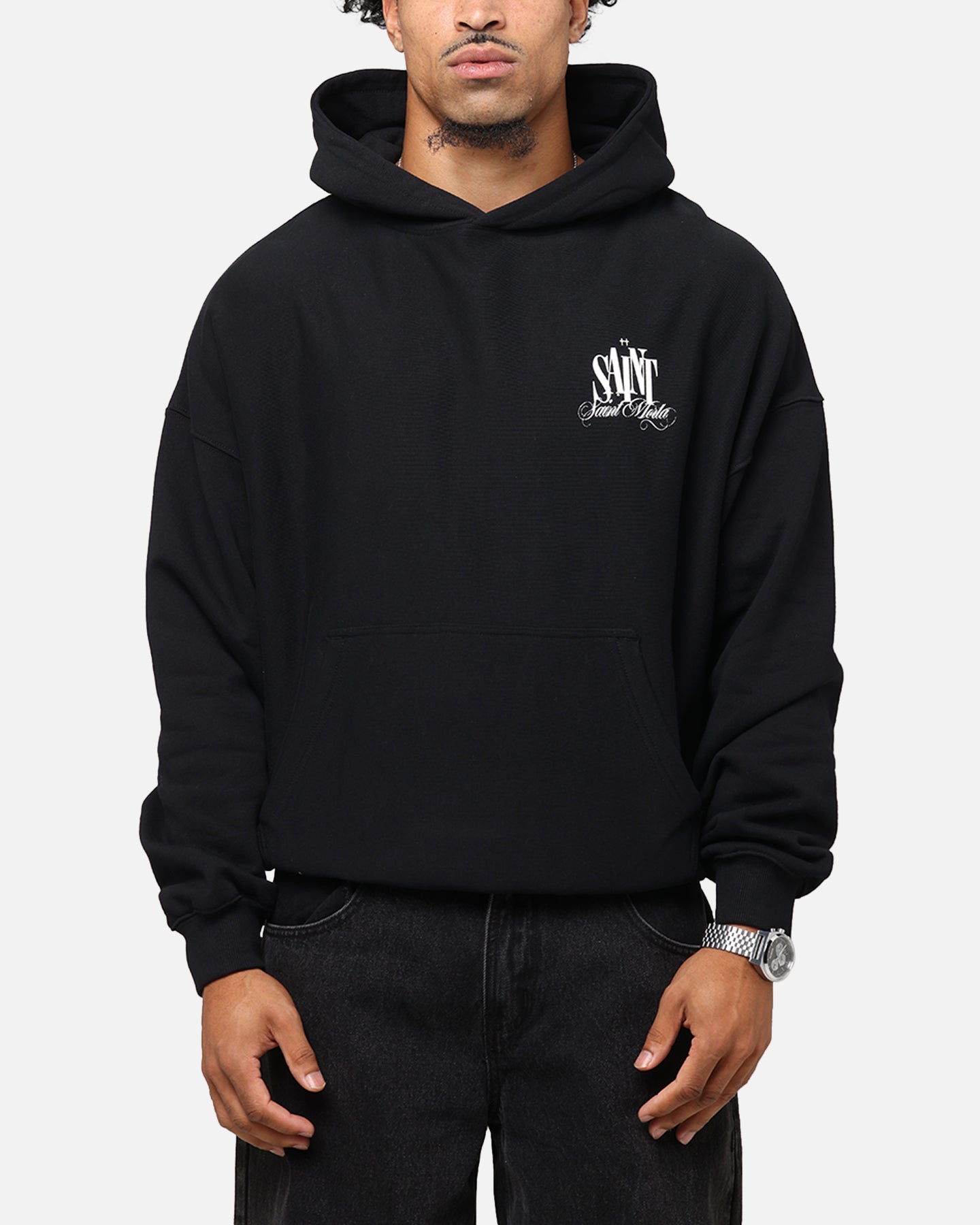 Saint Morta Doves Boxy Hoodie Black