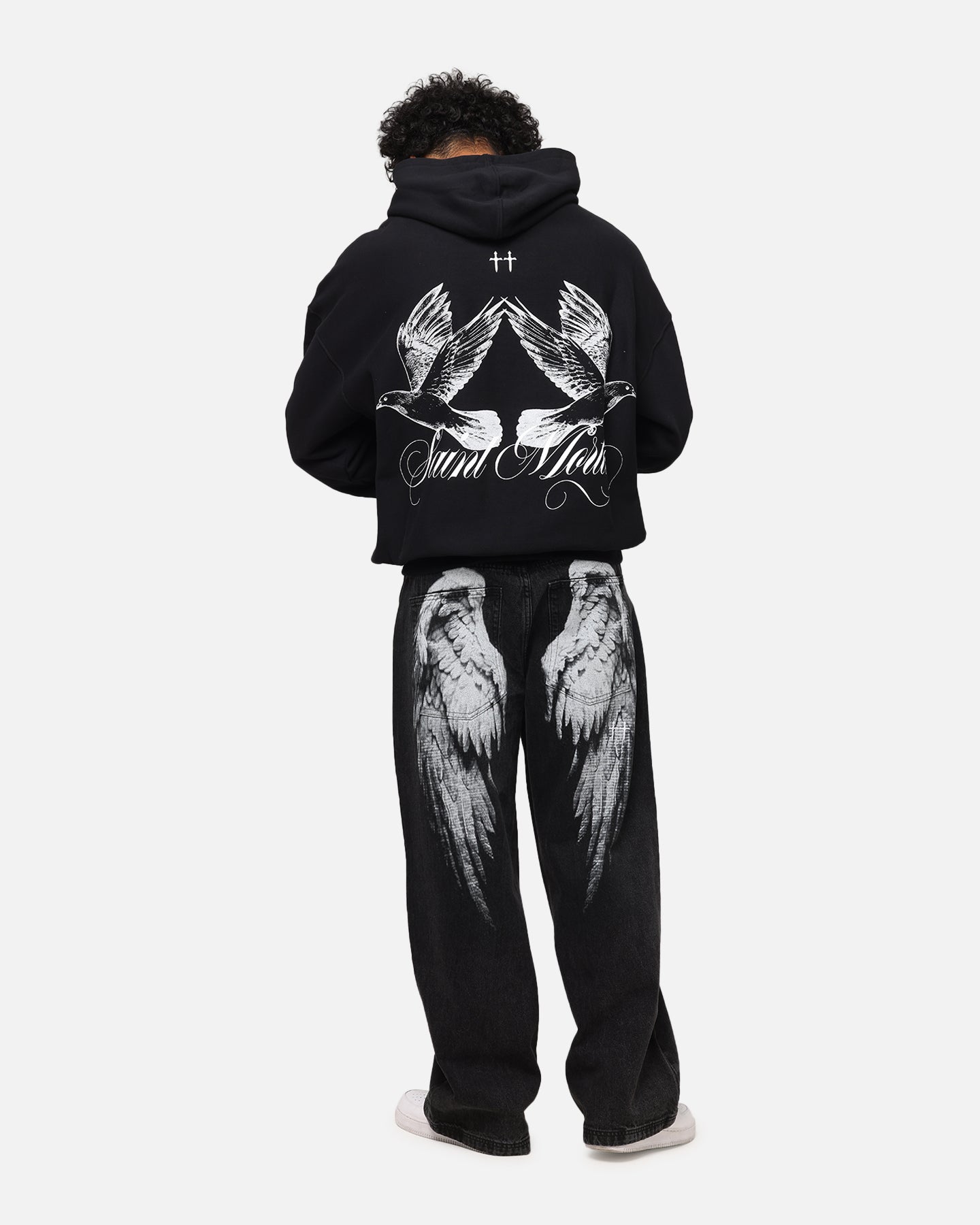Saint Morta Doves Boxy Hoodie Black