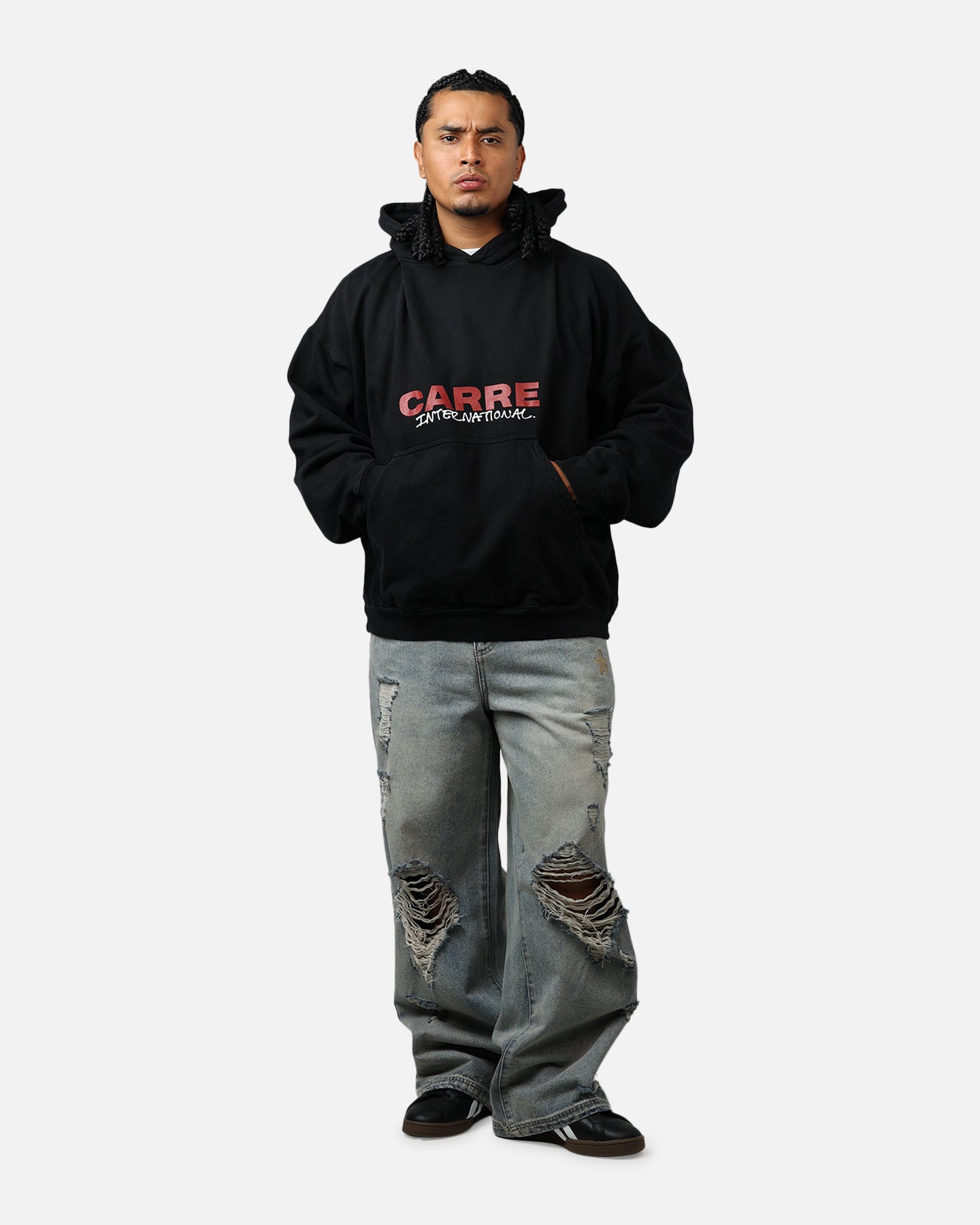 Carre Handdrawn Hoodie Black
