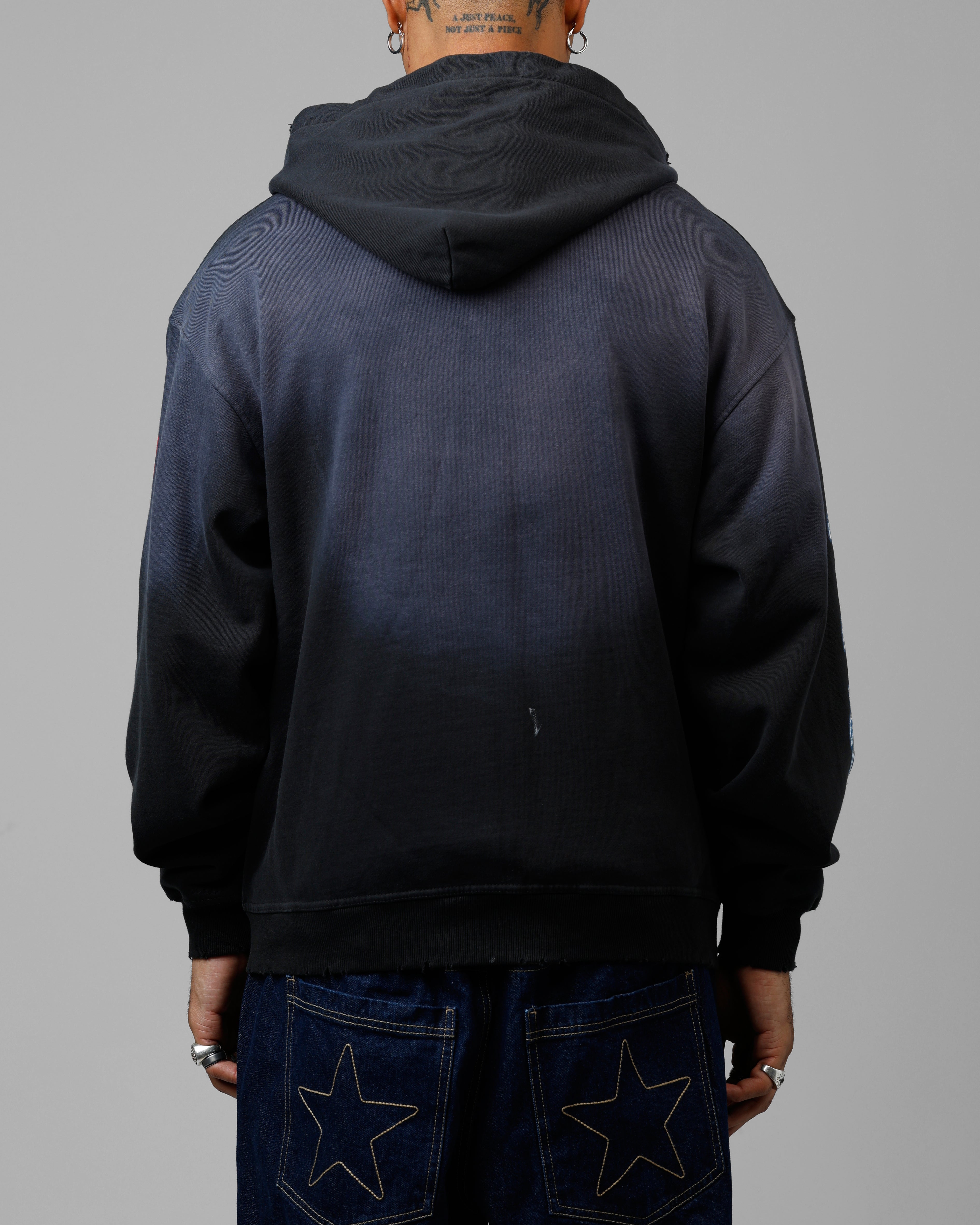 Loiter Void Zip Up Hoodie Washed Black