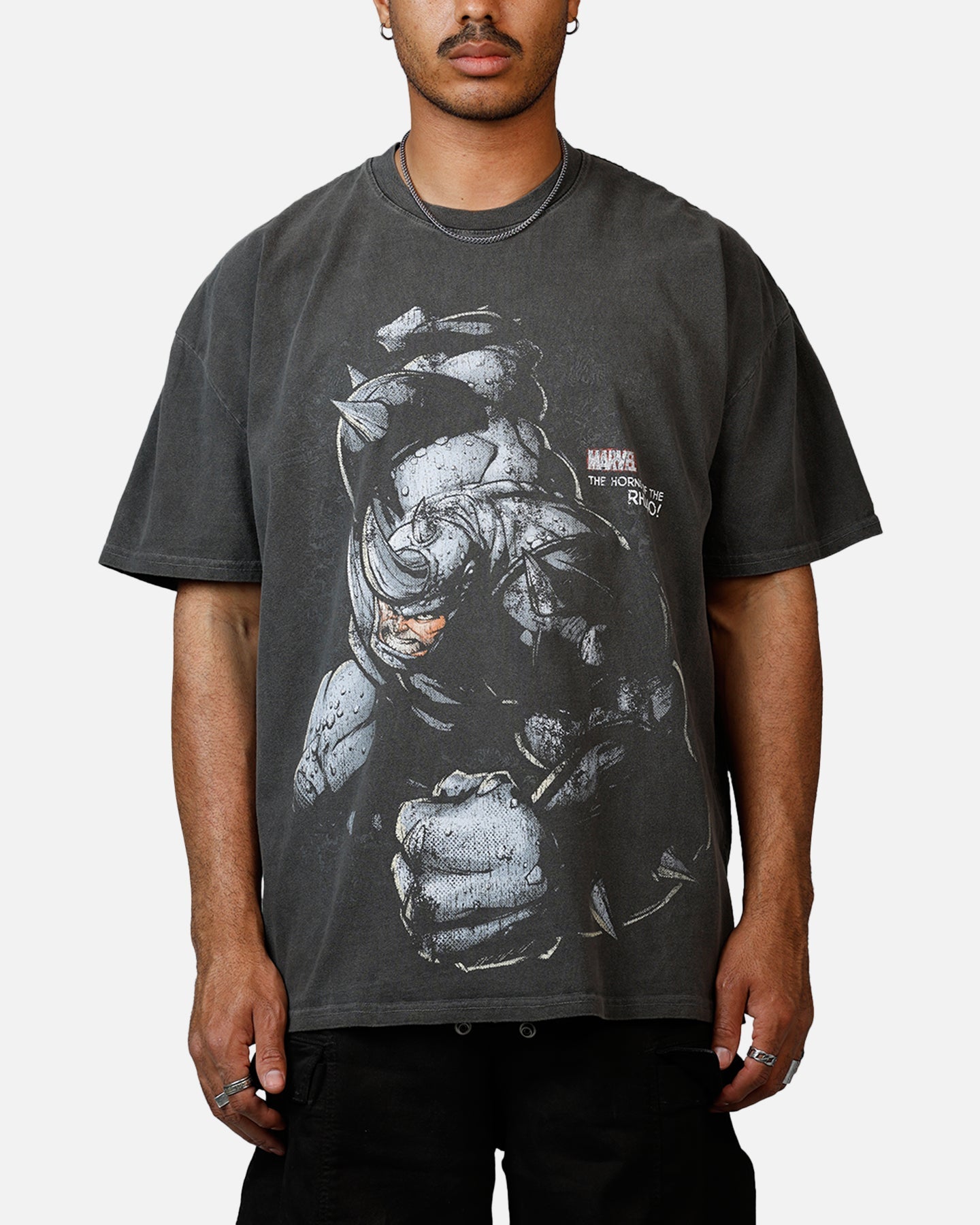 Goat Crew Marvel Villians Rhino Heavy T-Shirt Black Wash
