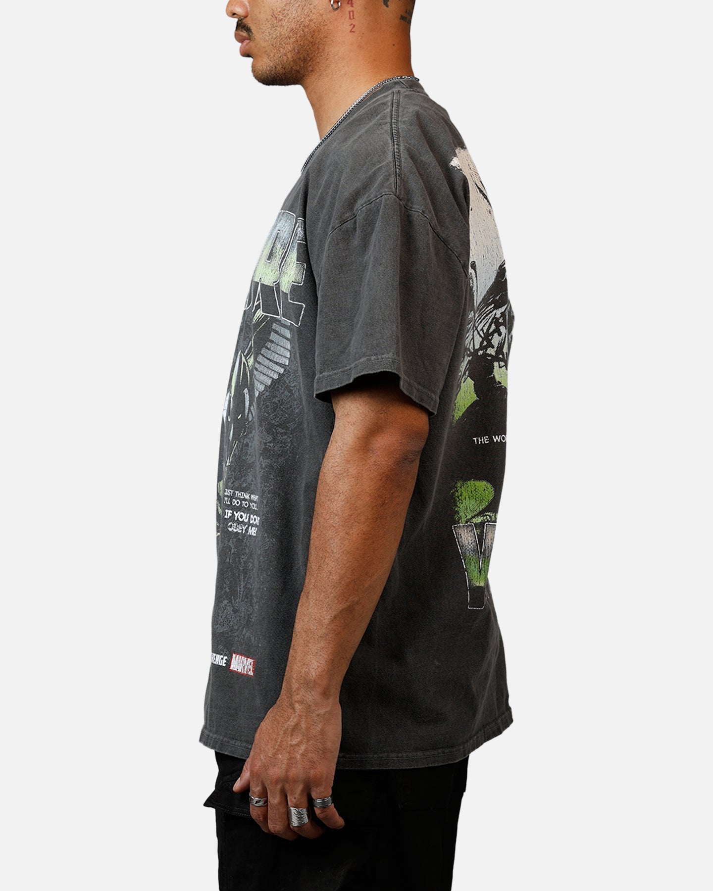 Goat Crew Marvel Villians Vulture Heavy T-Shirt Black Wash