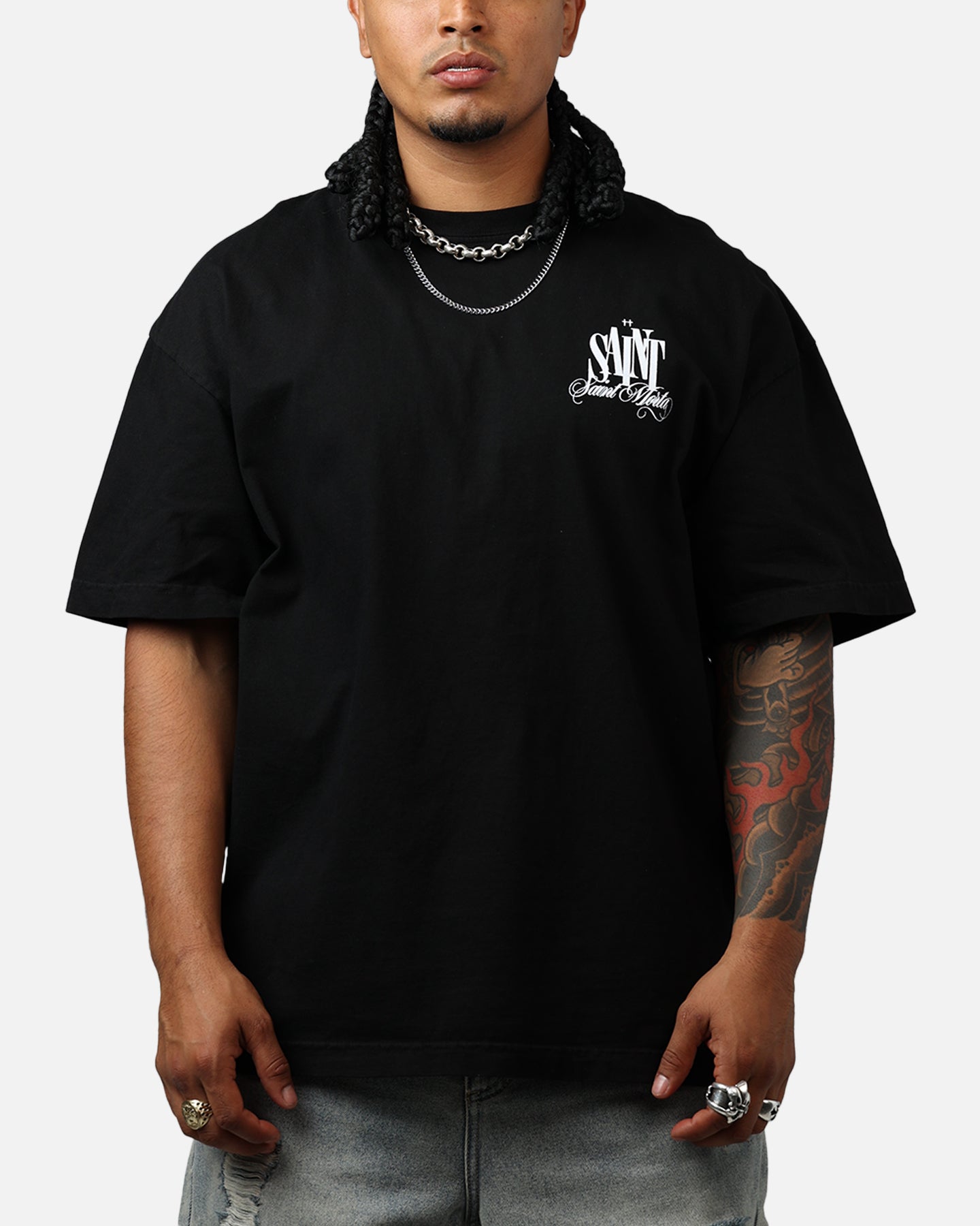 Saint Morta Dover Drop Shoulder T-Shirt Black