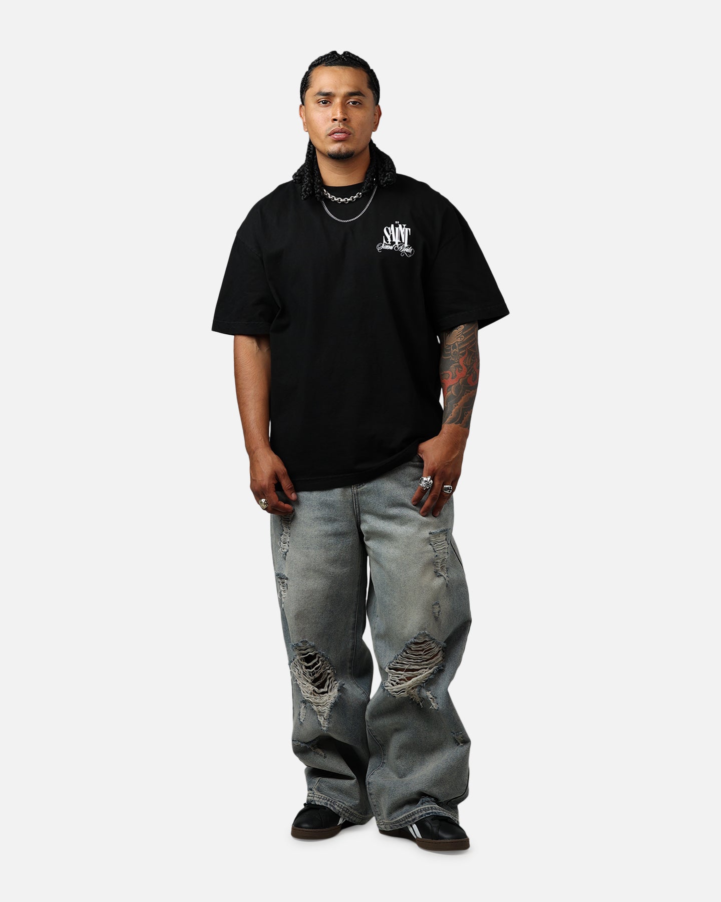 Saint Morta Dover Drop Shoulder T-Shirt Black