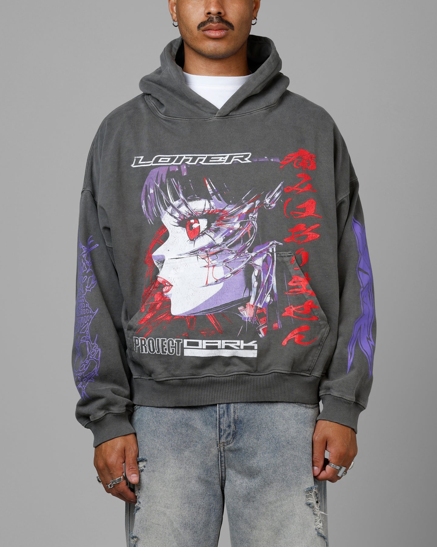 Loiter Cyberkinetics Premium Hoodie Washed Charcoal