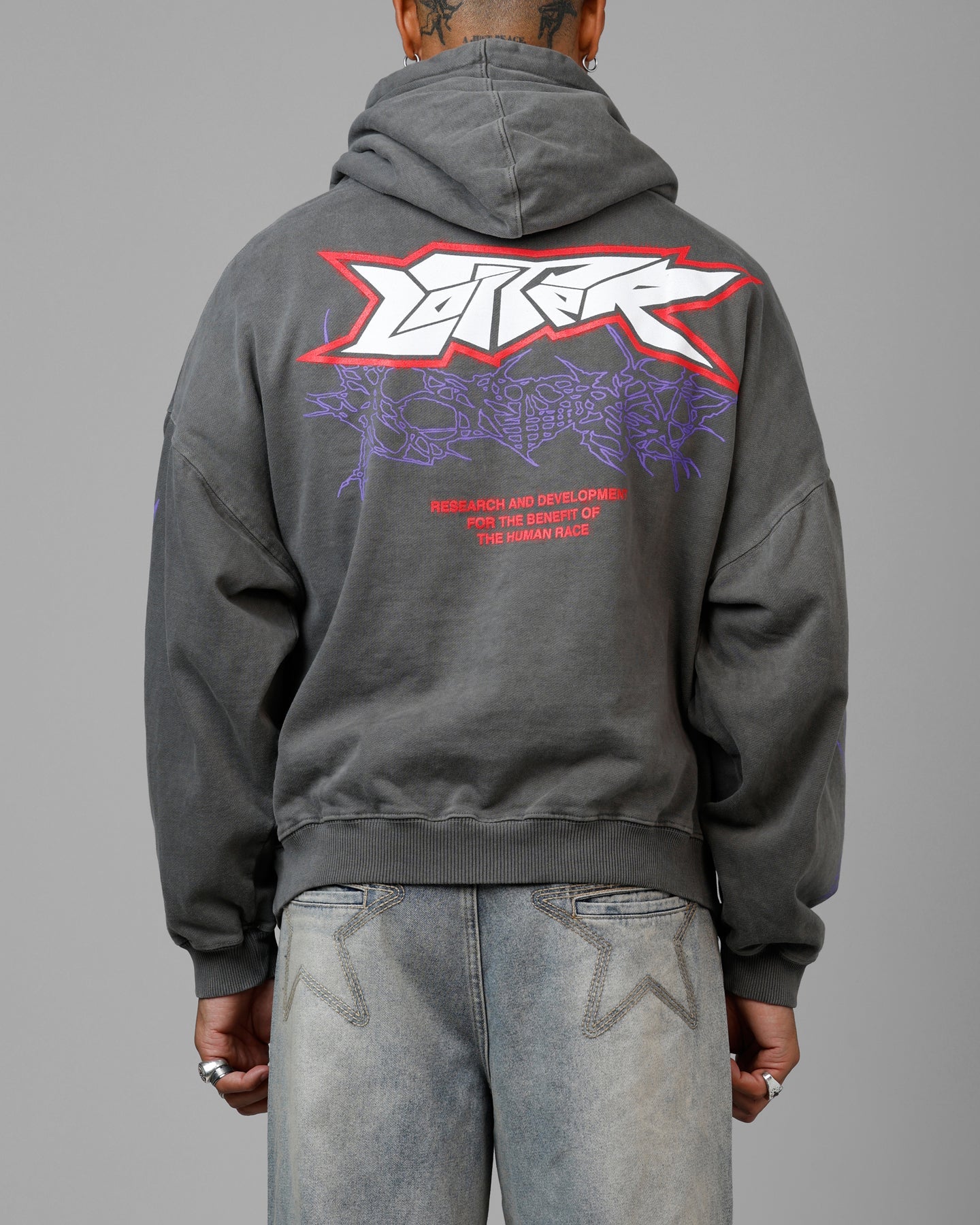 Loiter Cyberkinetics Premium Hoodie Washed Charcoal