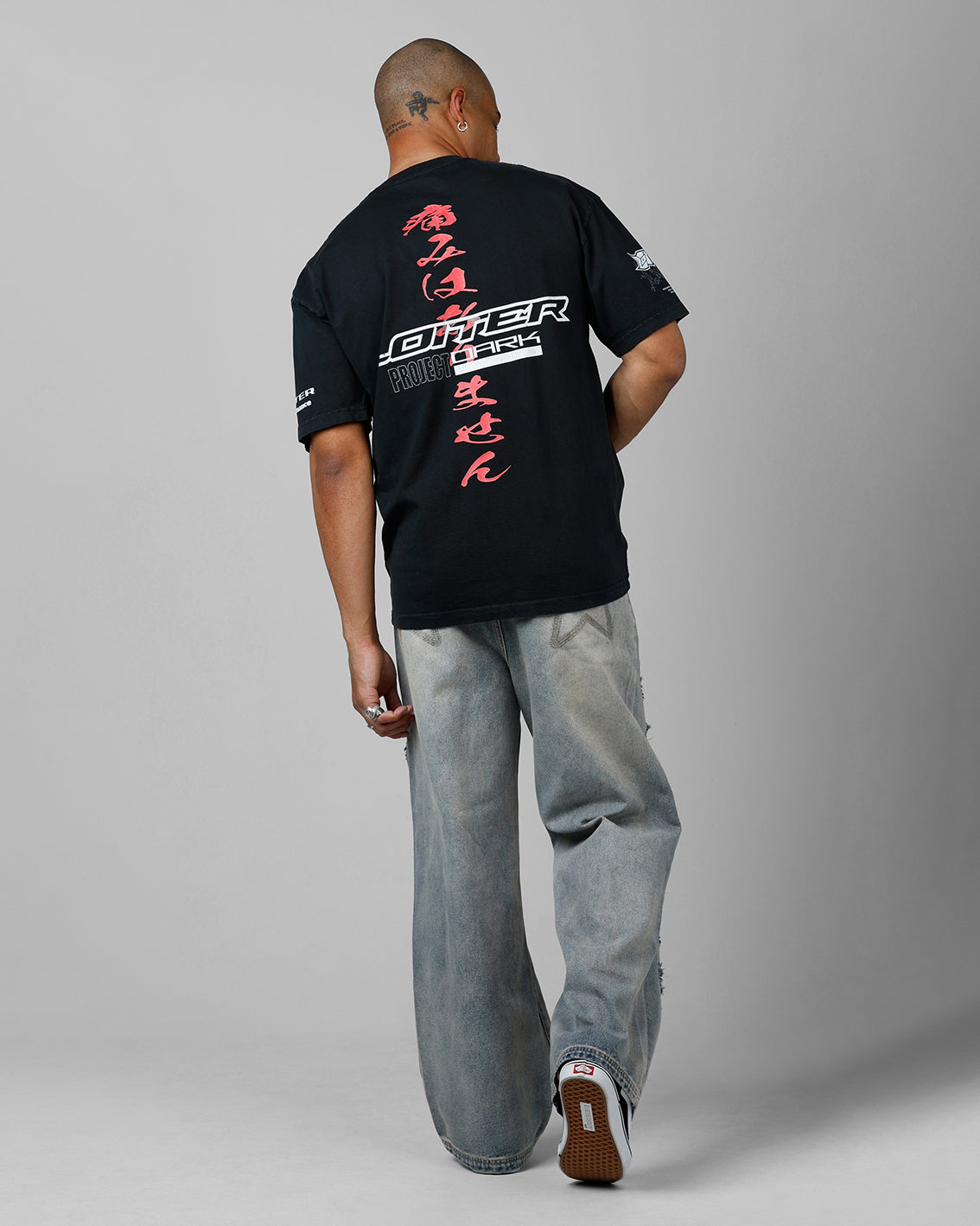 Loiter Cybernetics Heavyweight T-Shirt Black Acidwash