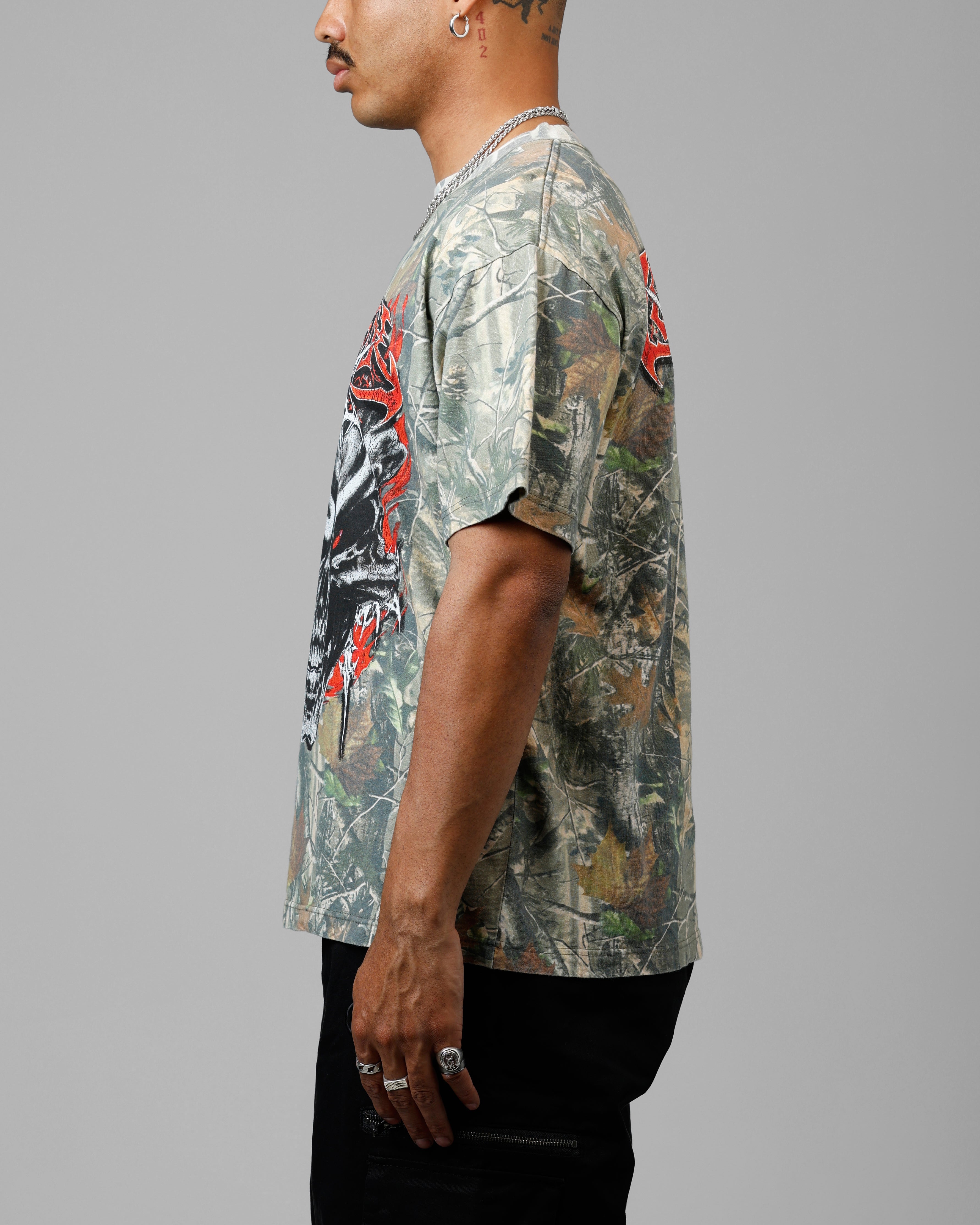 Loiter Tribal Skull Camo T-Shirt Real Tree Camo